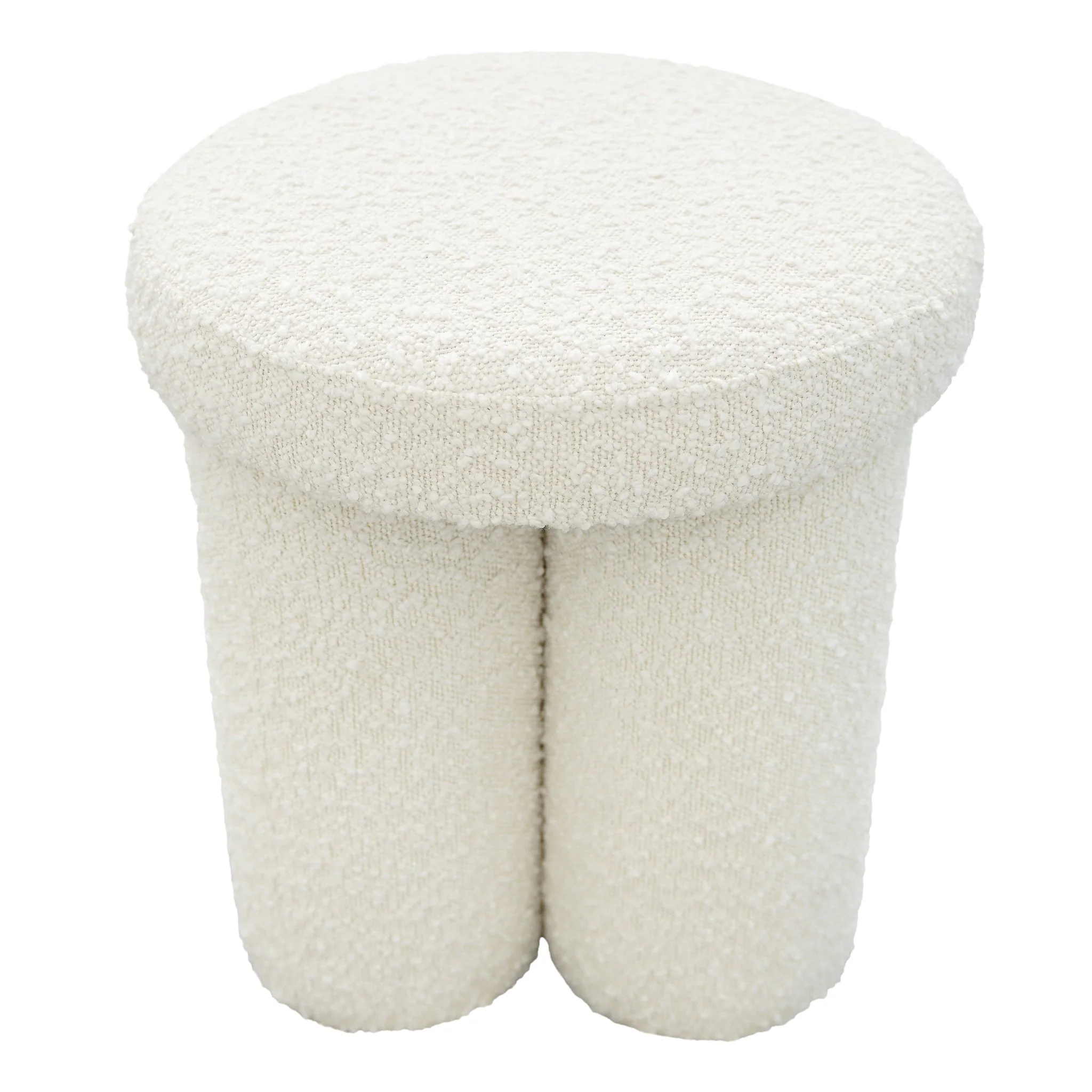 Wesley Ivory Boucle Stool - Image 3