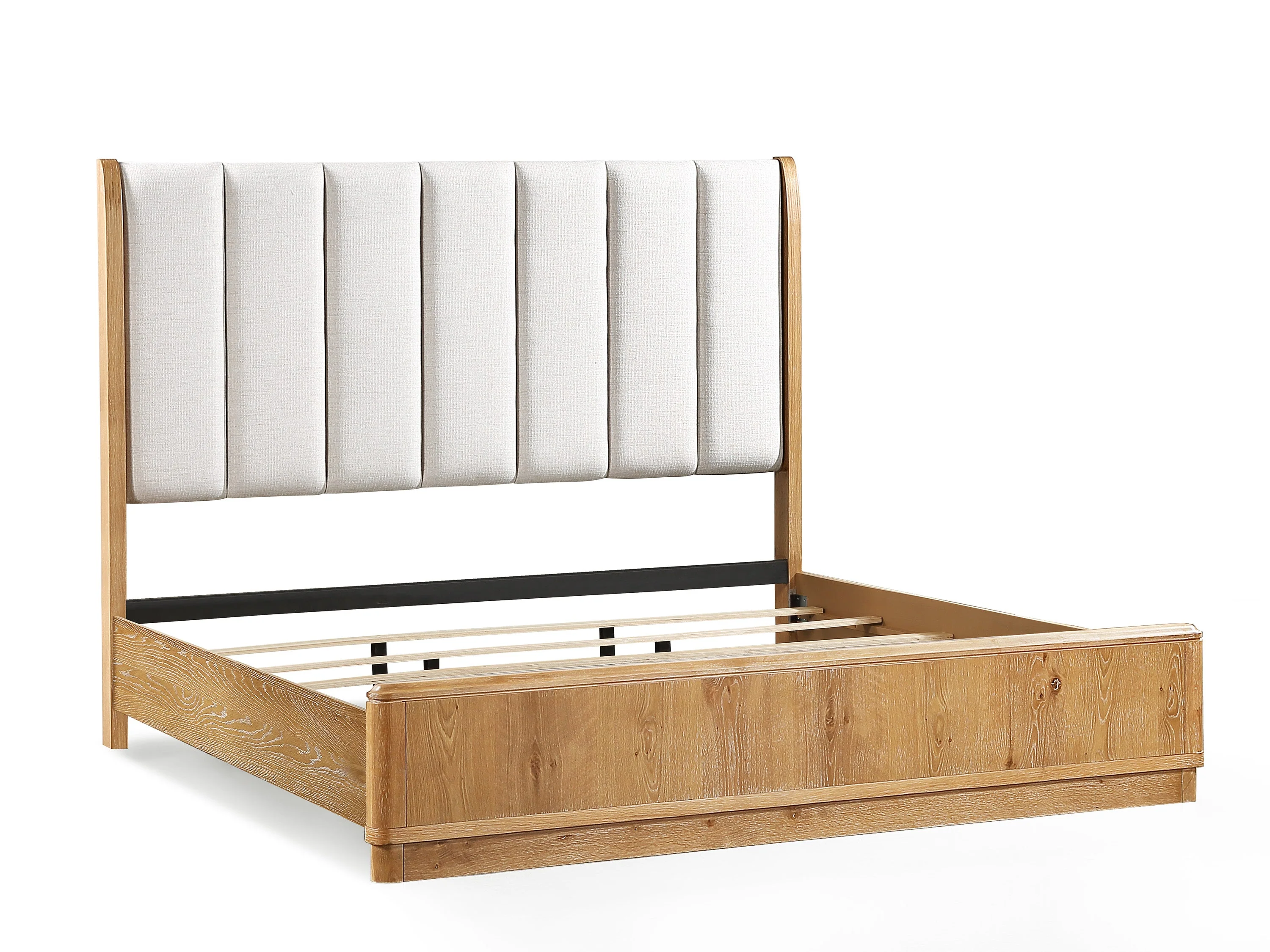 Westcott Cerused Natural Queen Upholstered Panel Bed - Image 3
