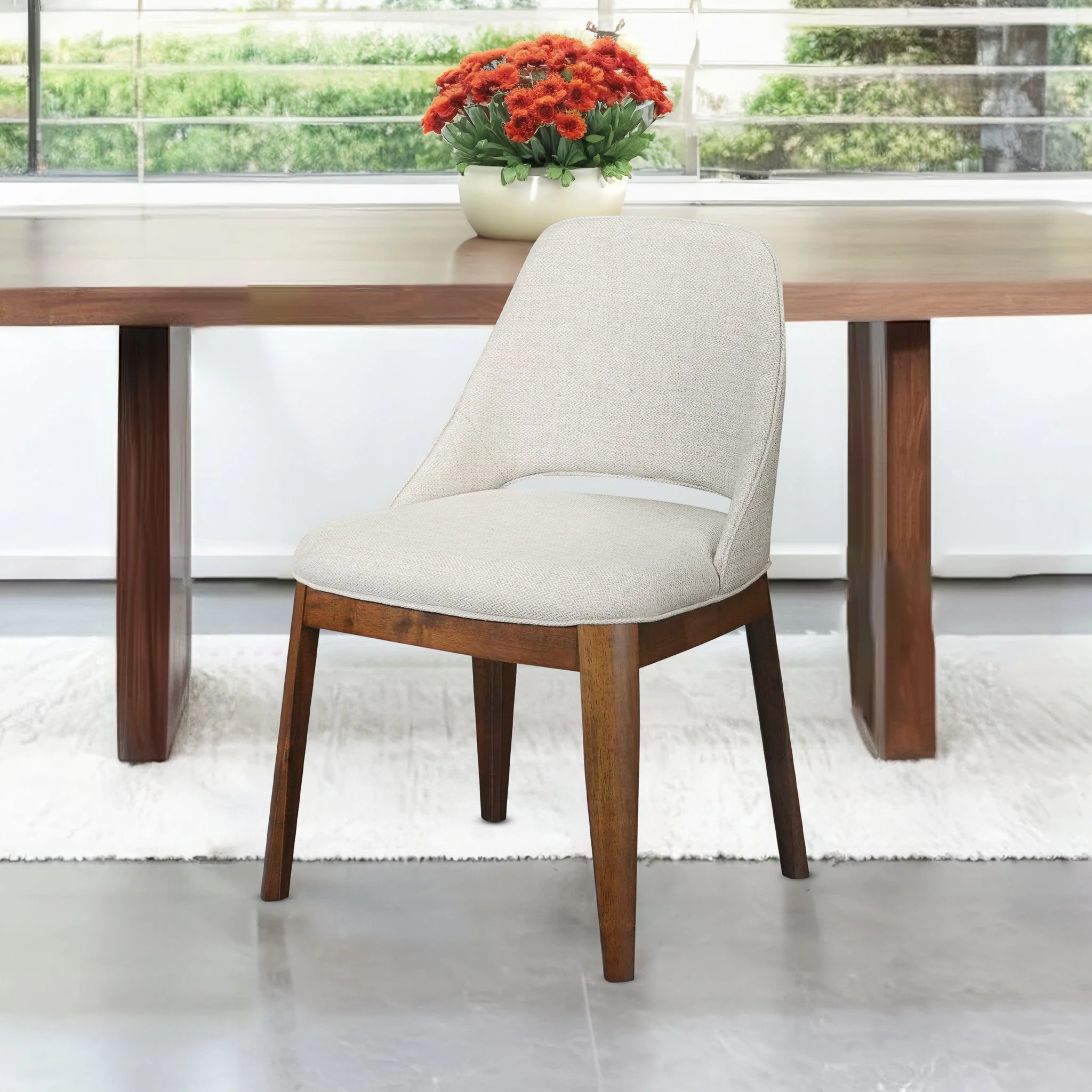 Weston Dining Chair Set of 2 - Beige Linen - Image 3
