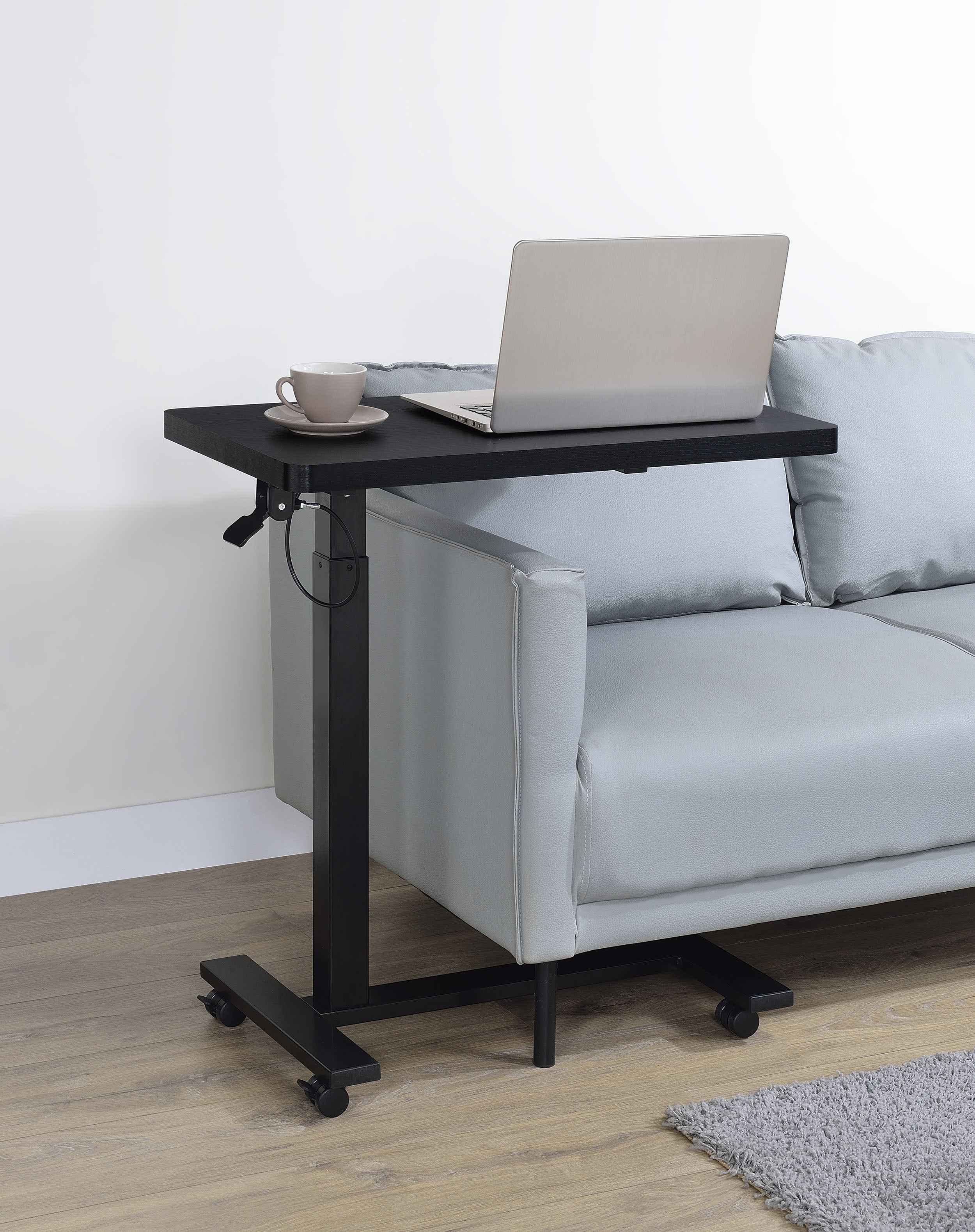Westpark Black Pneumatic Adjustable C-Shape Side Table with Casters