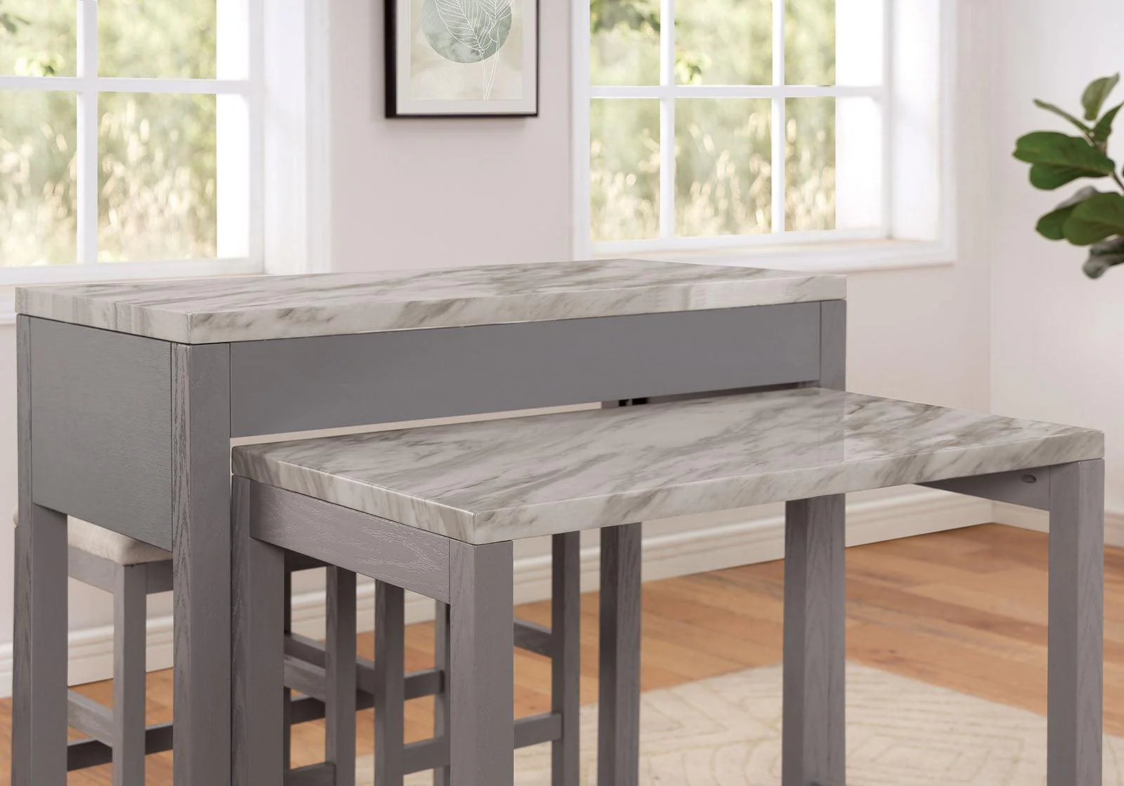 Whitehall White/Light Gray Counter Ht. Table - Image 3