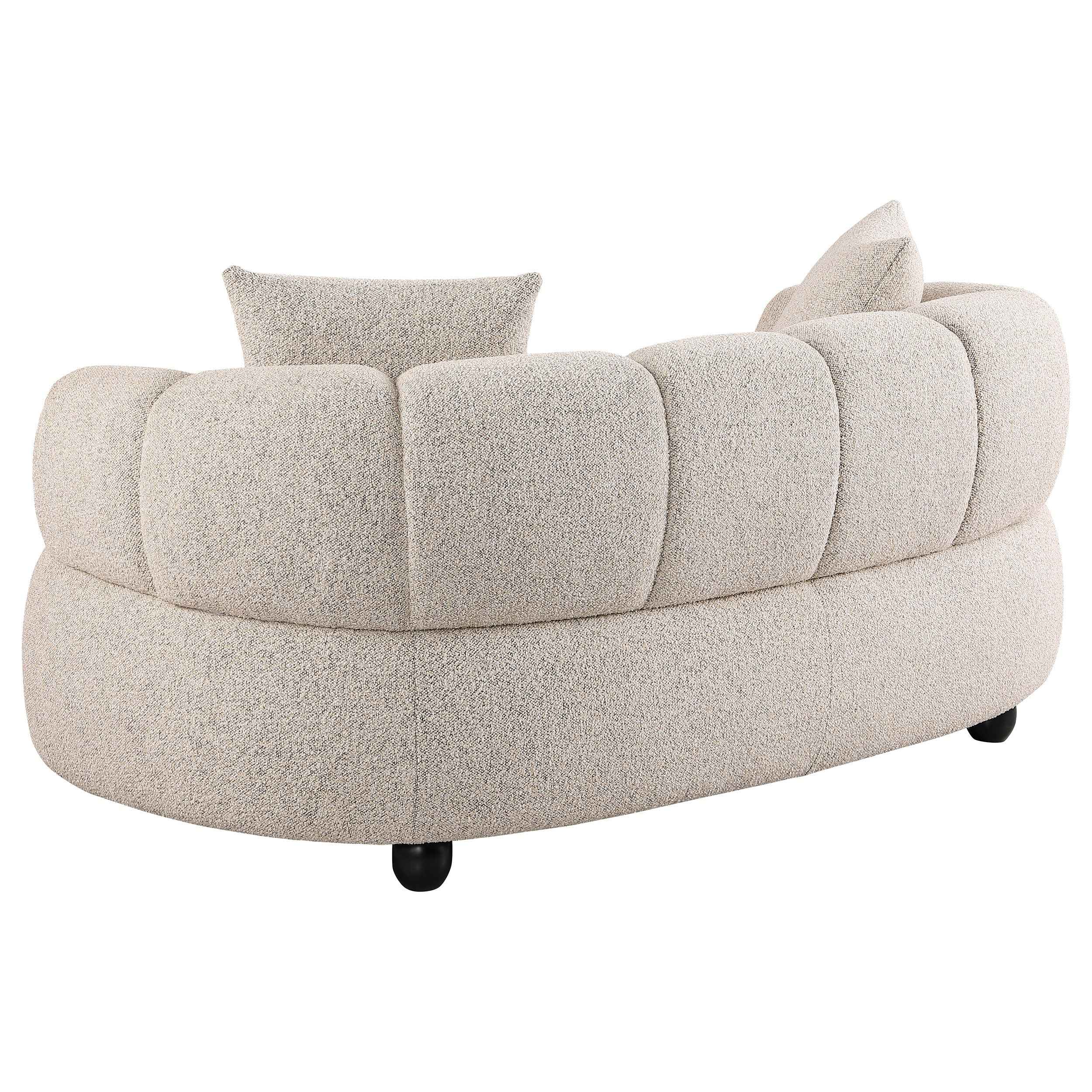 Whitney Pebble Contemporary Channel Tufted Woven Fabric Upholstered Sofa Set - Image 5