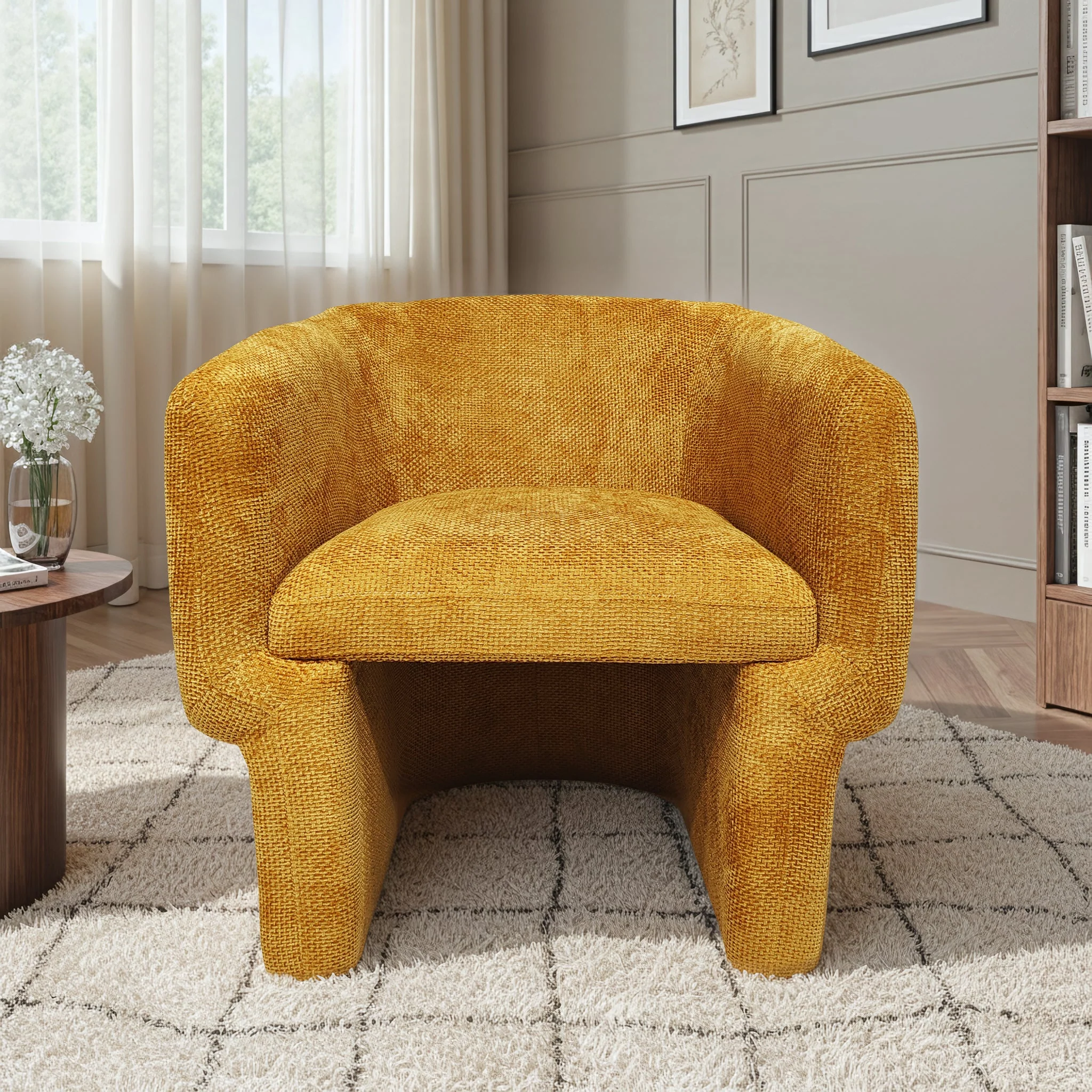 Wichita Gold Chenille Lounge Chair - Image 2