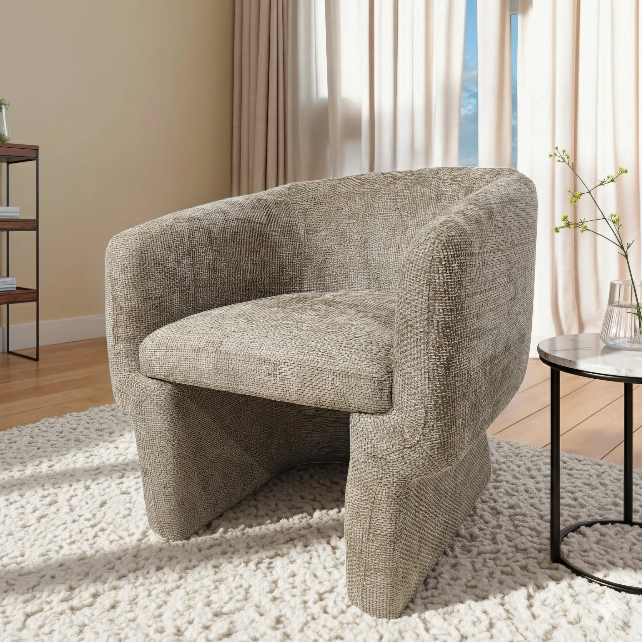 Wichita Light Brown Chenille Lounge Chair - Image 4