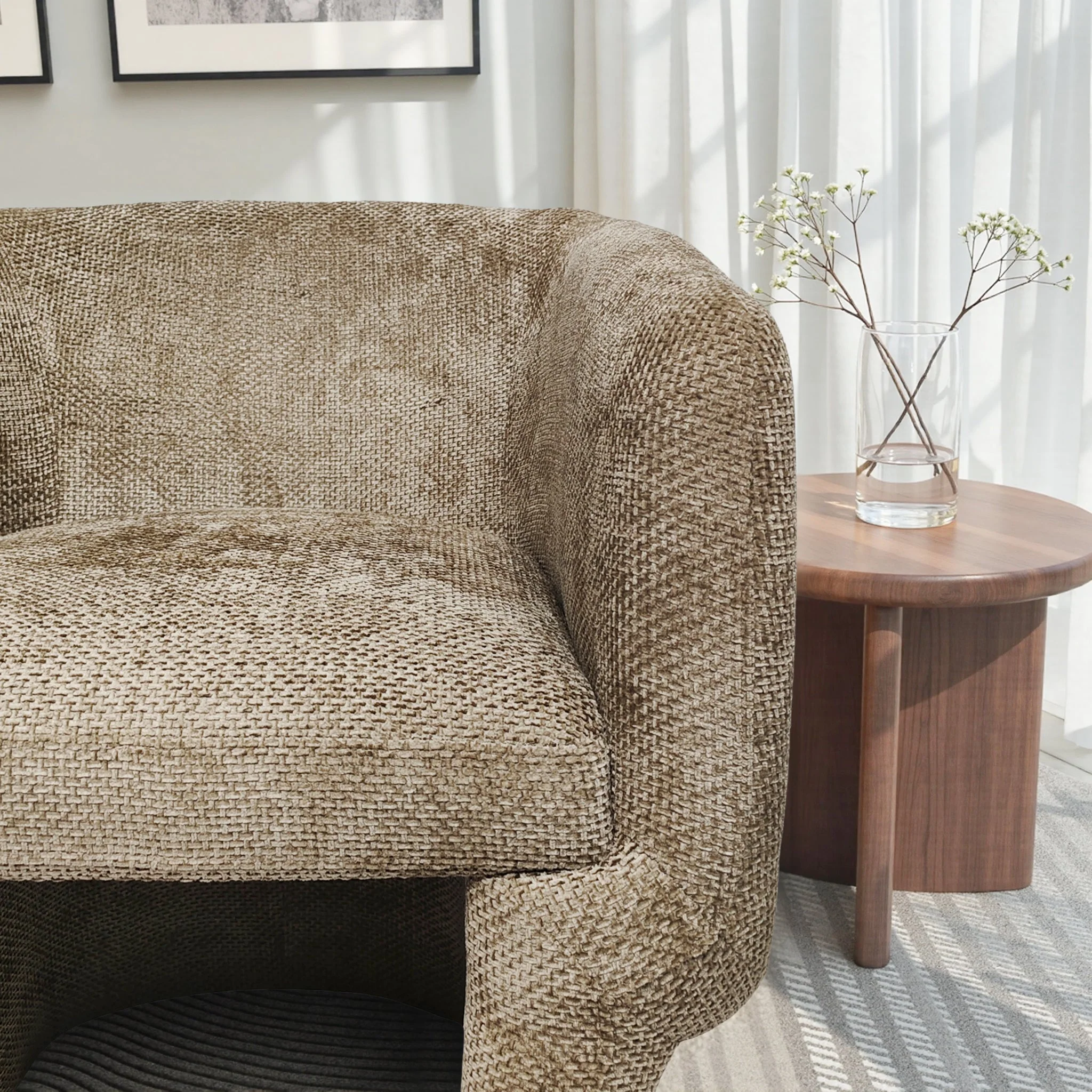 Wichita Light Brown Chenille Lounge Chair - Image 5