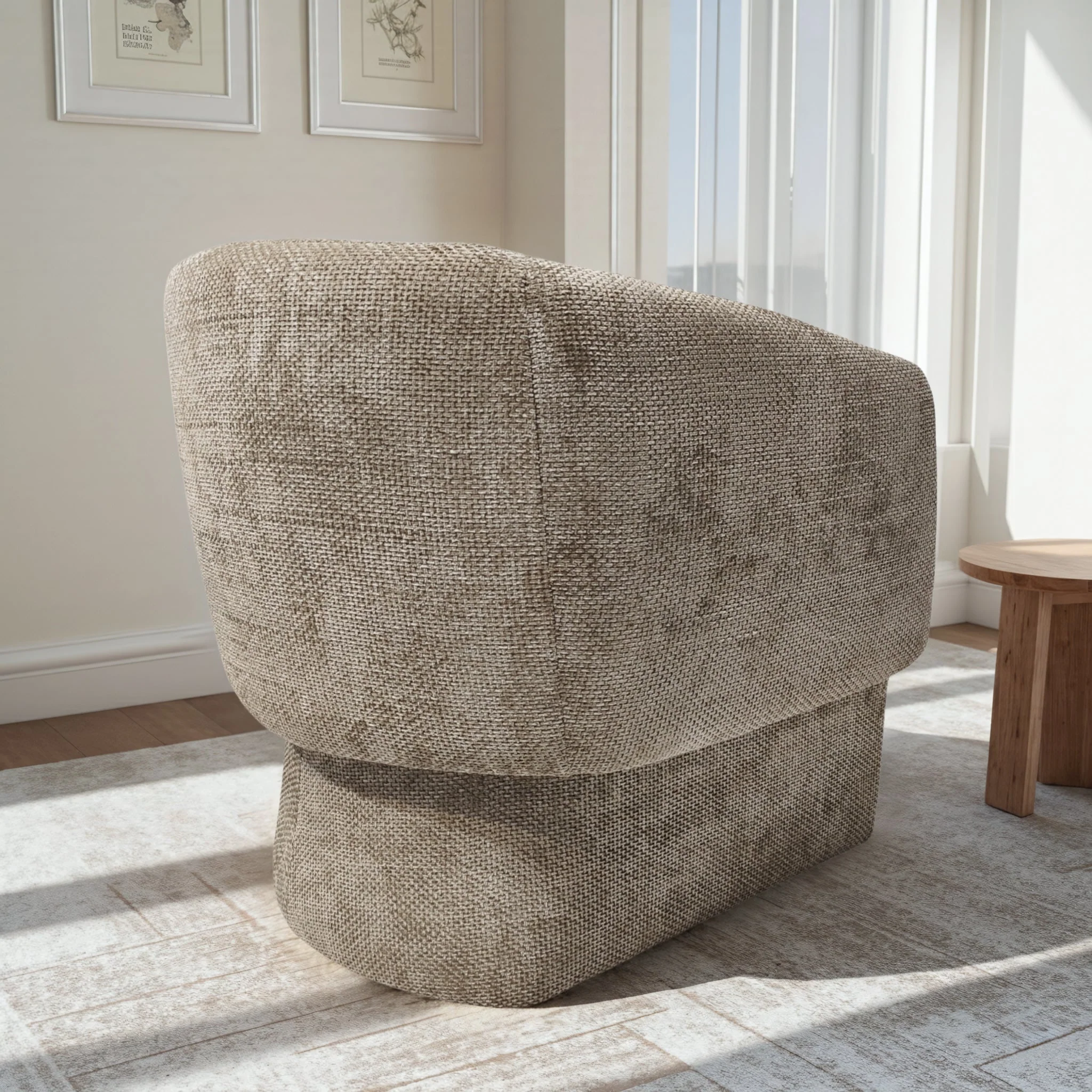 Wichita Light Brown Chenille Lounge Chair - Image 6