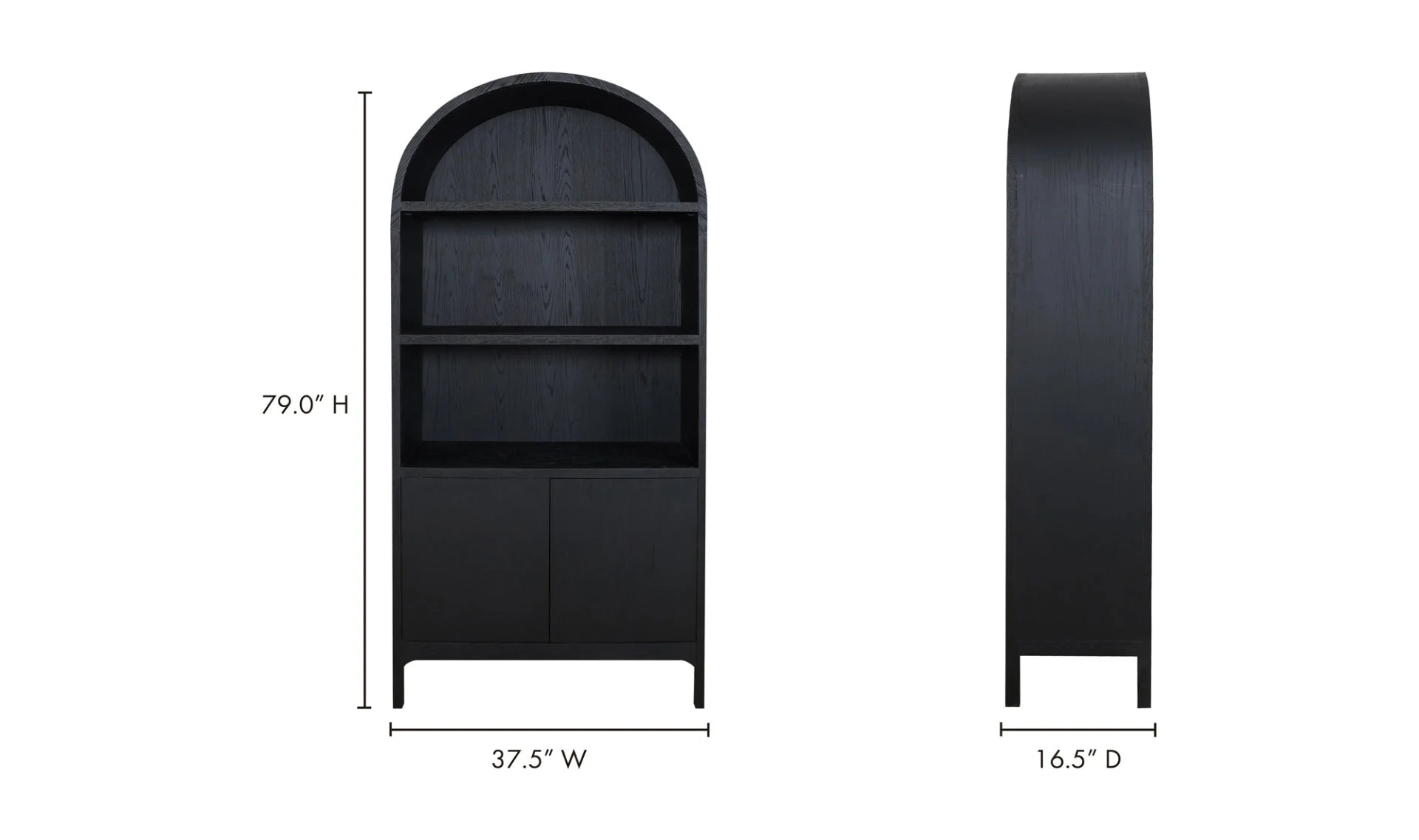 Wilde Display Cabinet Black Oak - Image 4