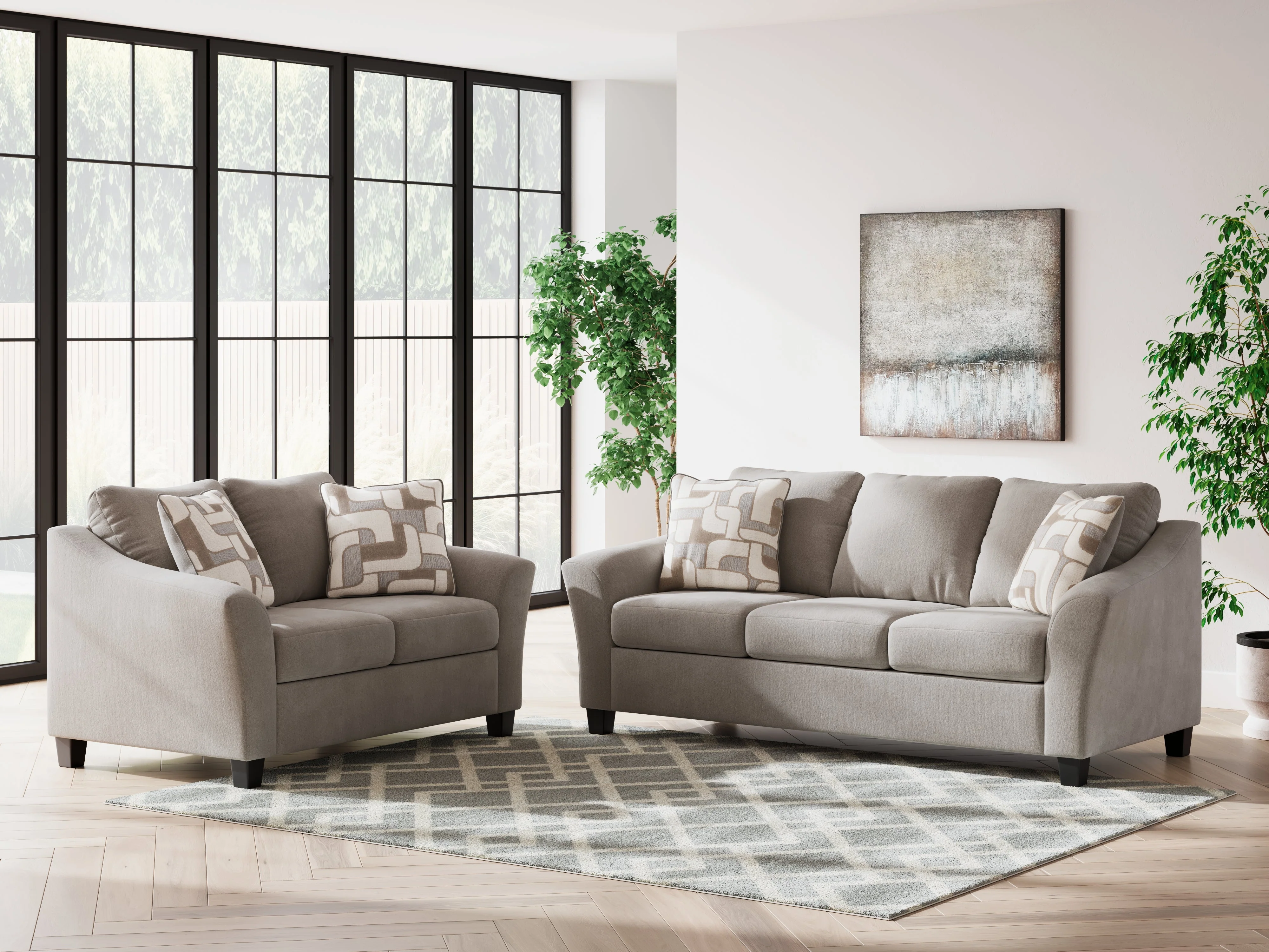 Willarae Taupe Sofa and Loveseat - Image 2