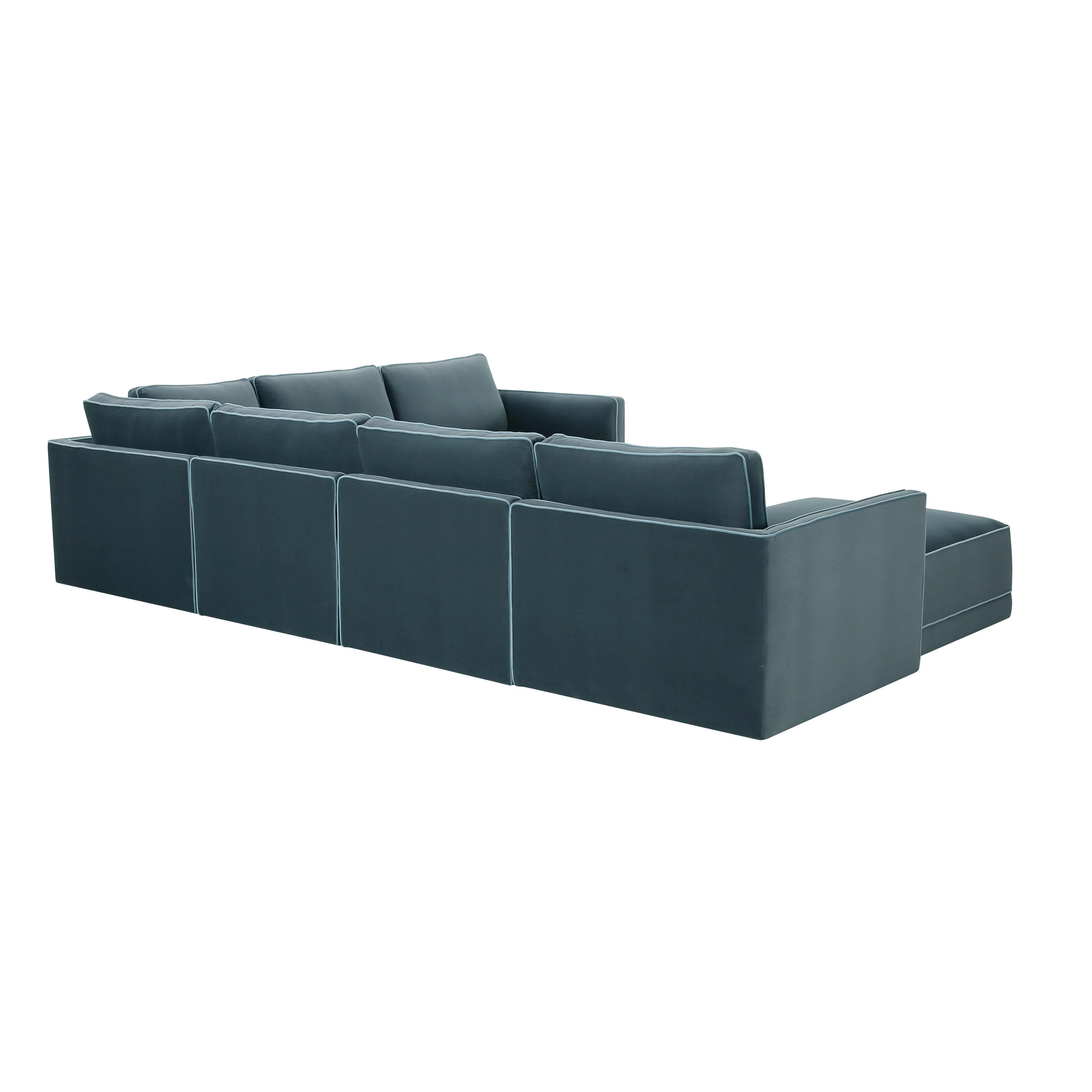 Willow Velvet Modular Large Chaise Sectional - Image 9