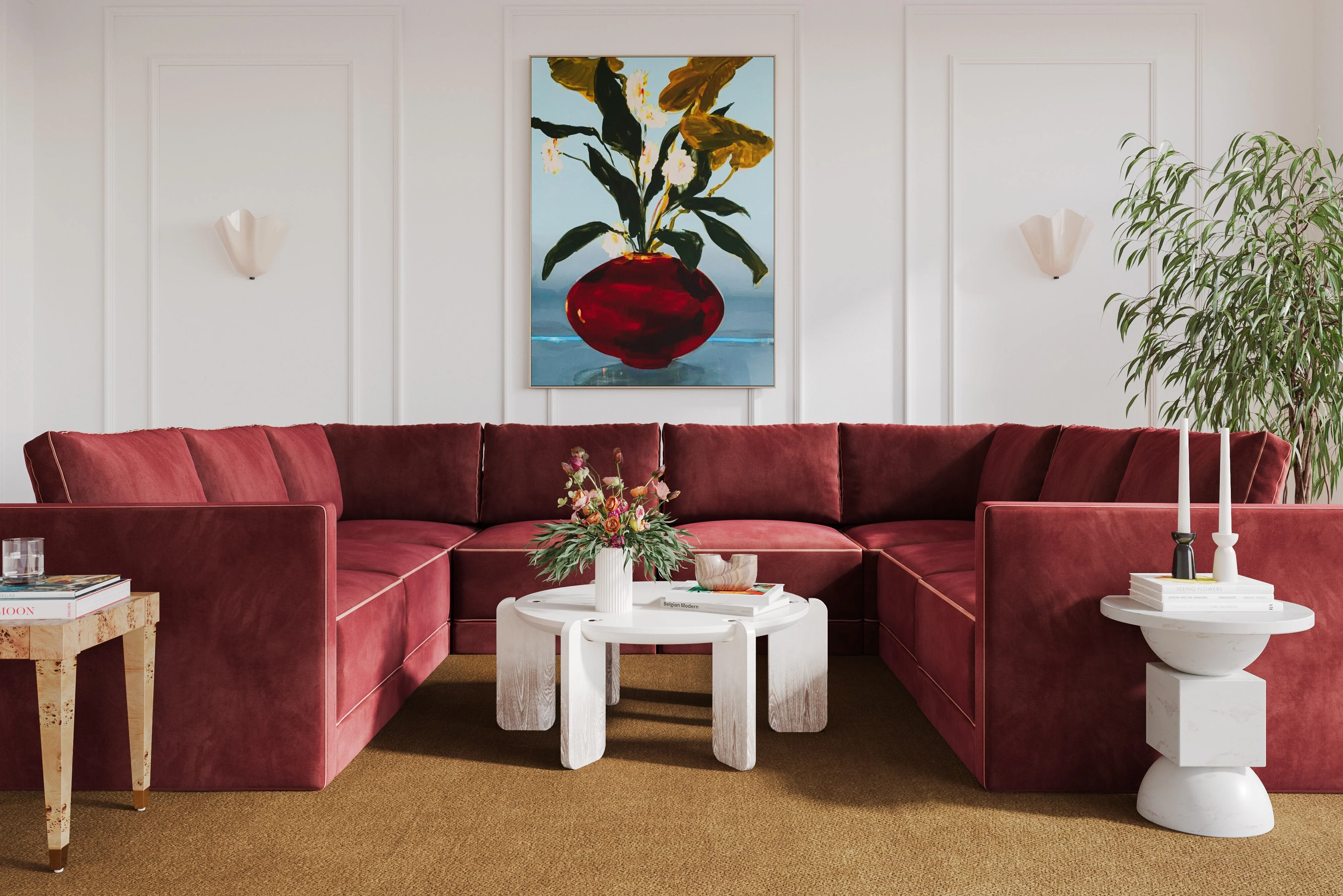 Willow Velvet Modular Large U Sectional - Image 2