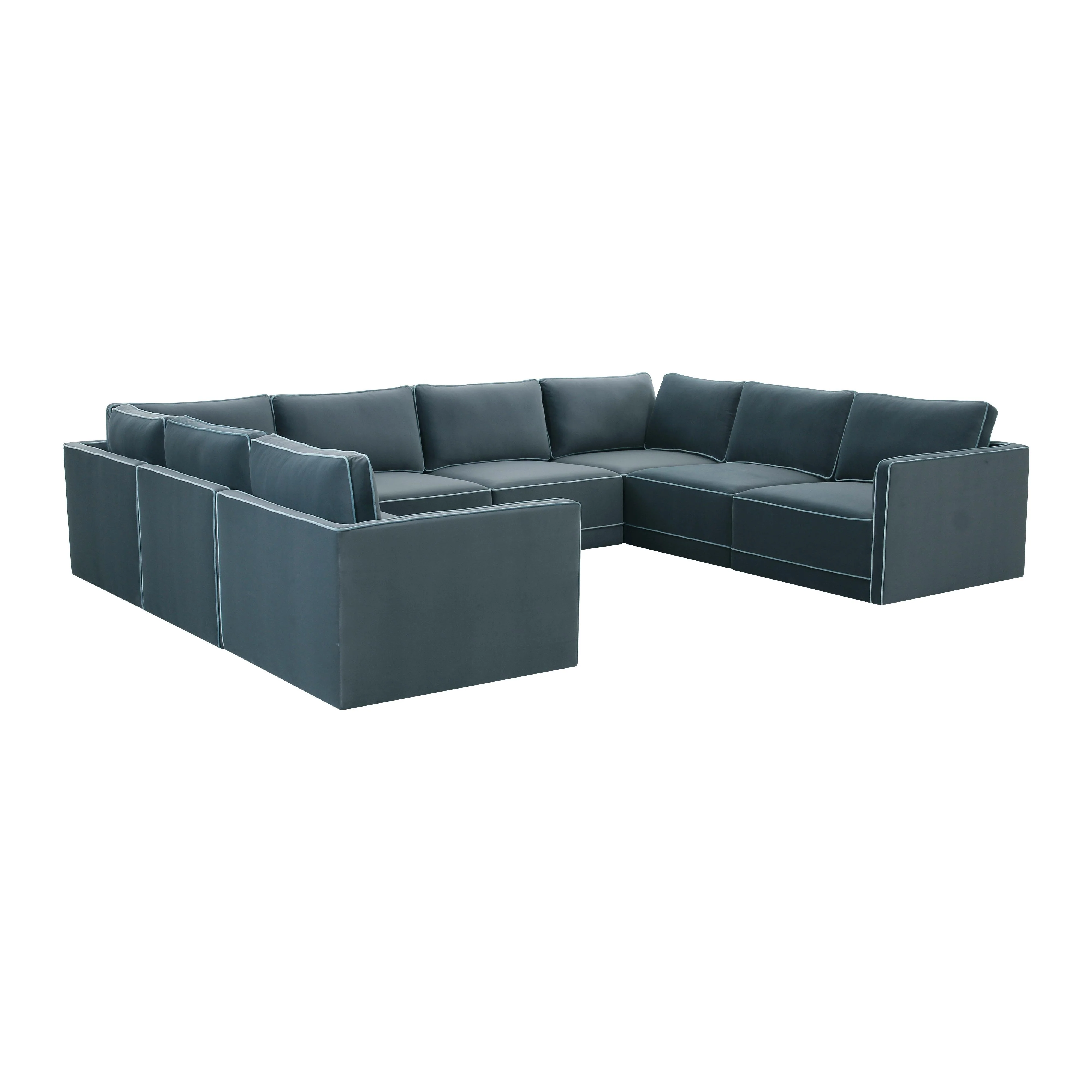 Willow Velvet Modular Large U Sectional - Image 5