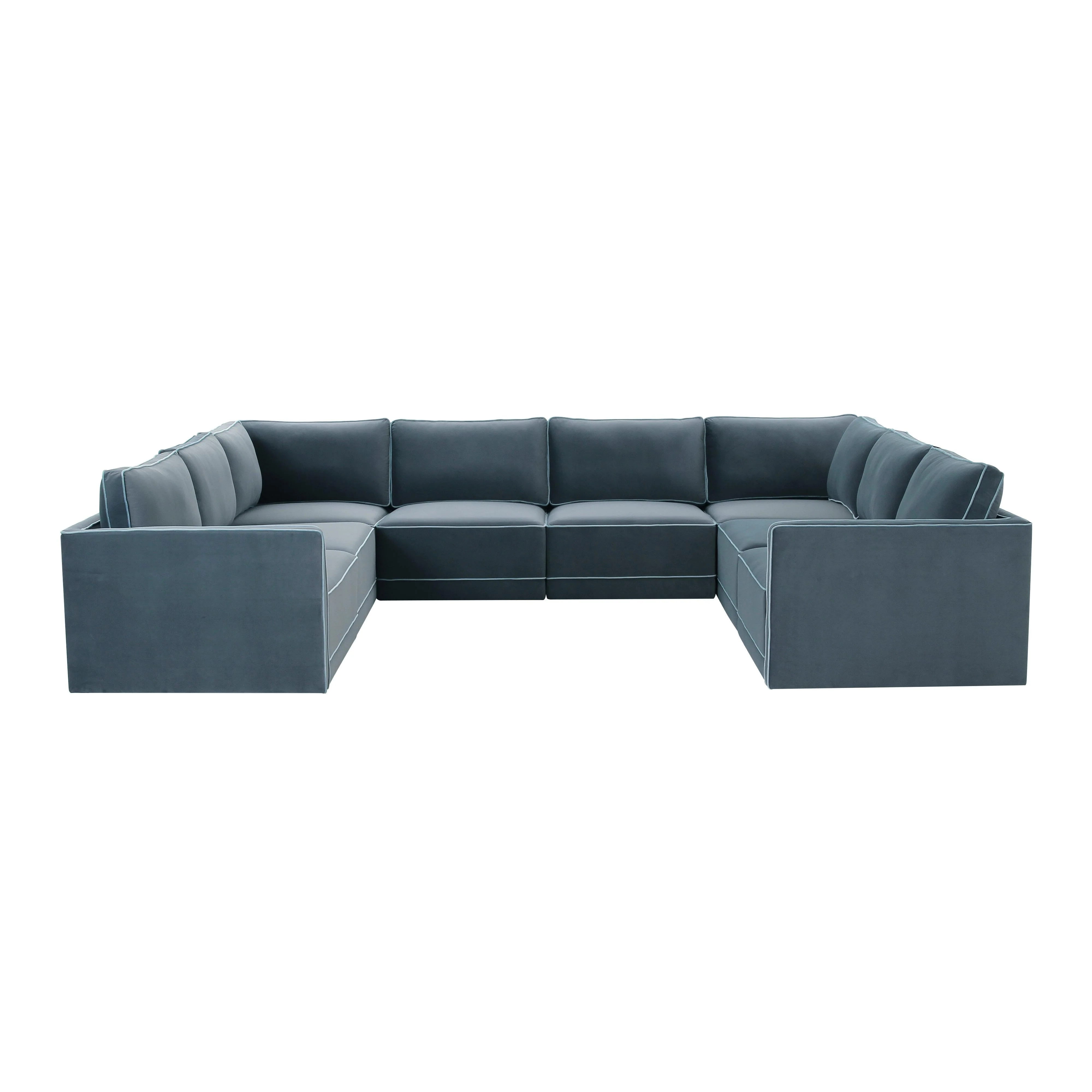 Willow Velvet Modular Large U Sectional - Image 6