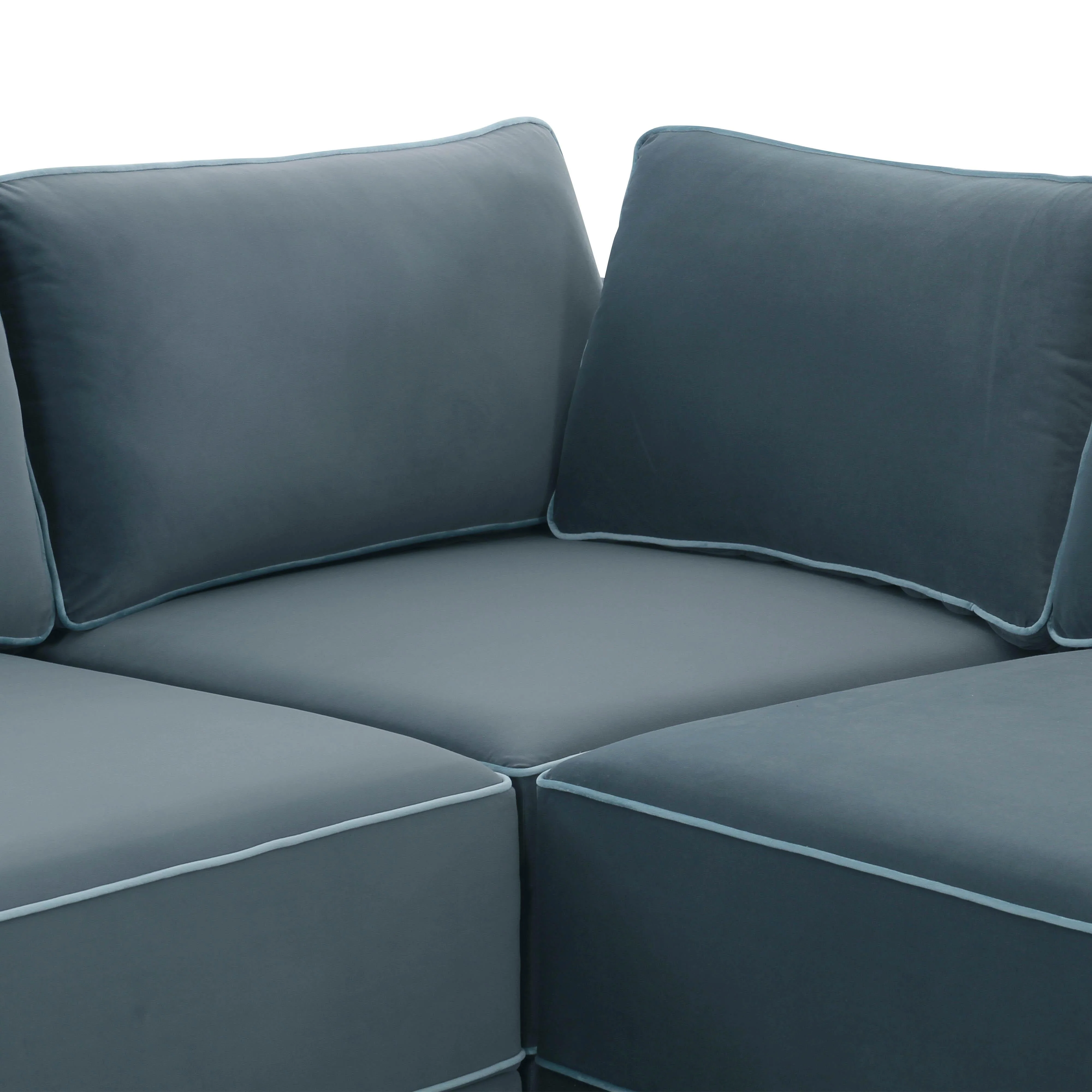 Willow Velvet Modular Large U Sectional - Image 7