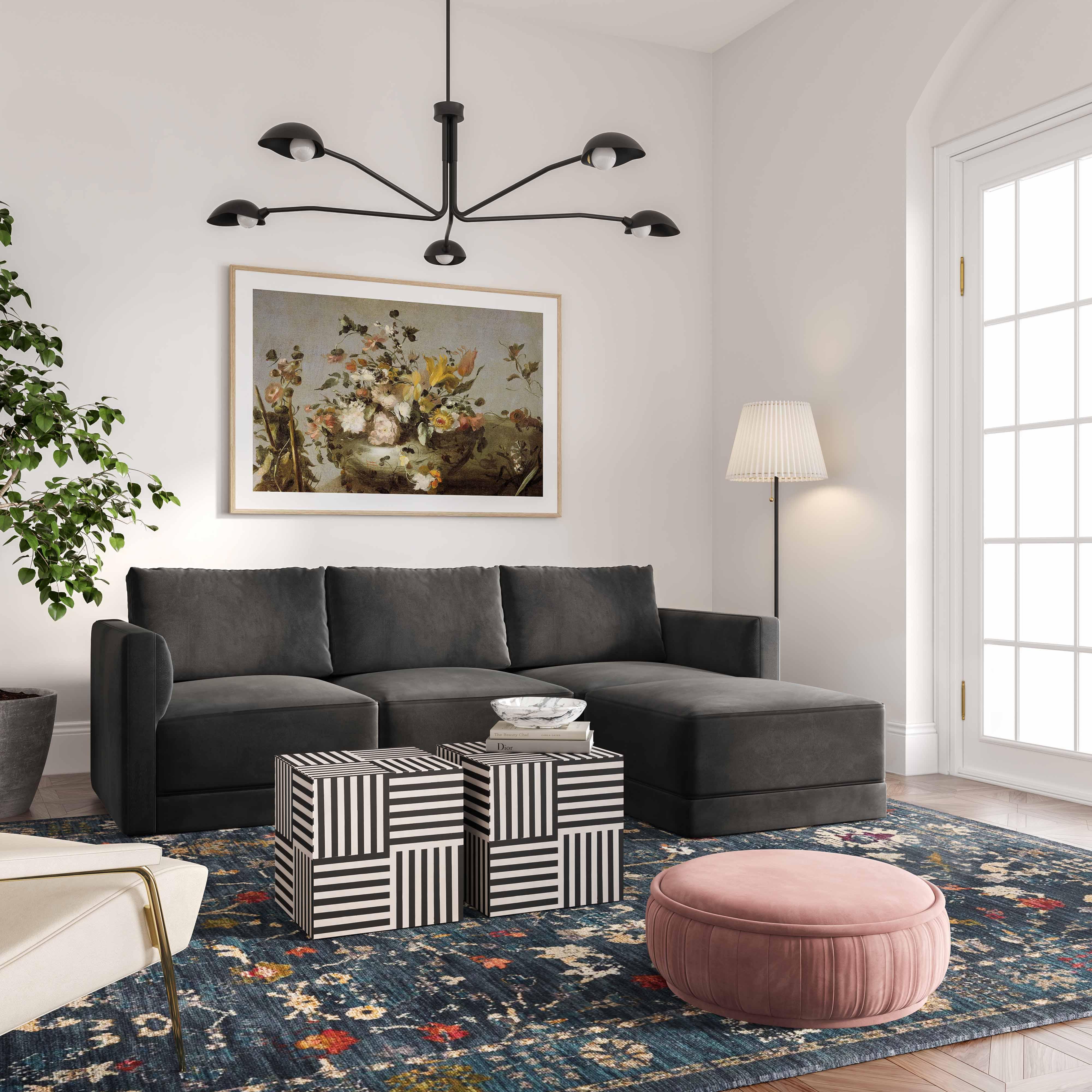 Willow Velvet Modular Ottoman - Image 6