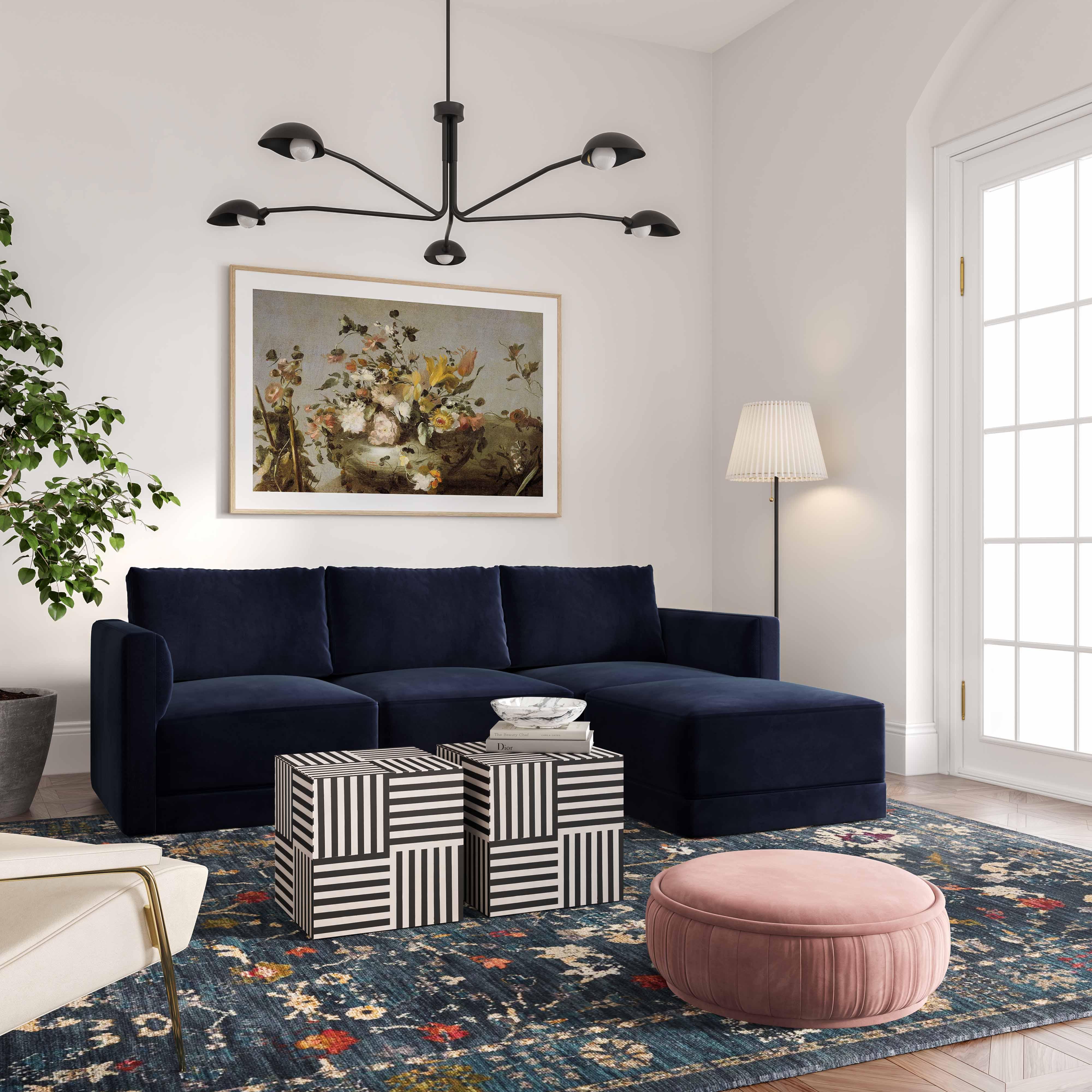 Willow Velvet Modular Ottoman - Image 9