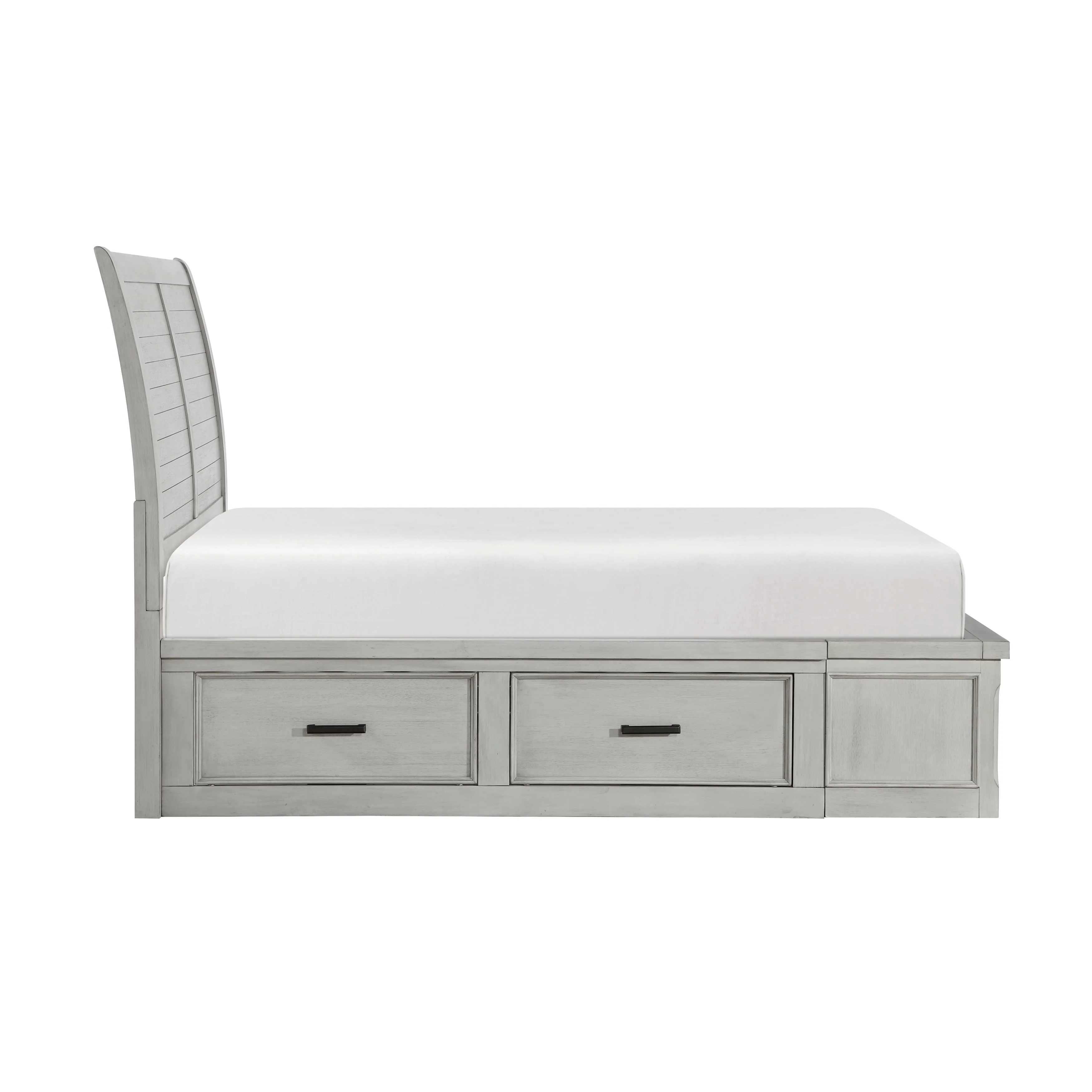Willowbrook Light Gray California King Platform Bed with Storage Footboard and Side Rails - Image 4