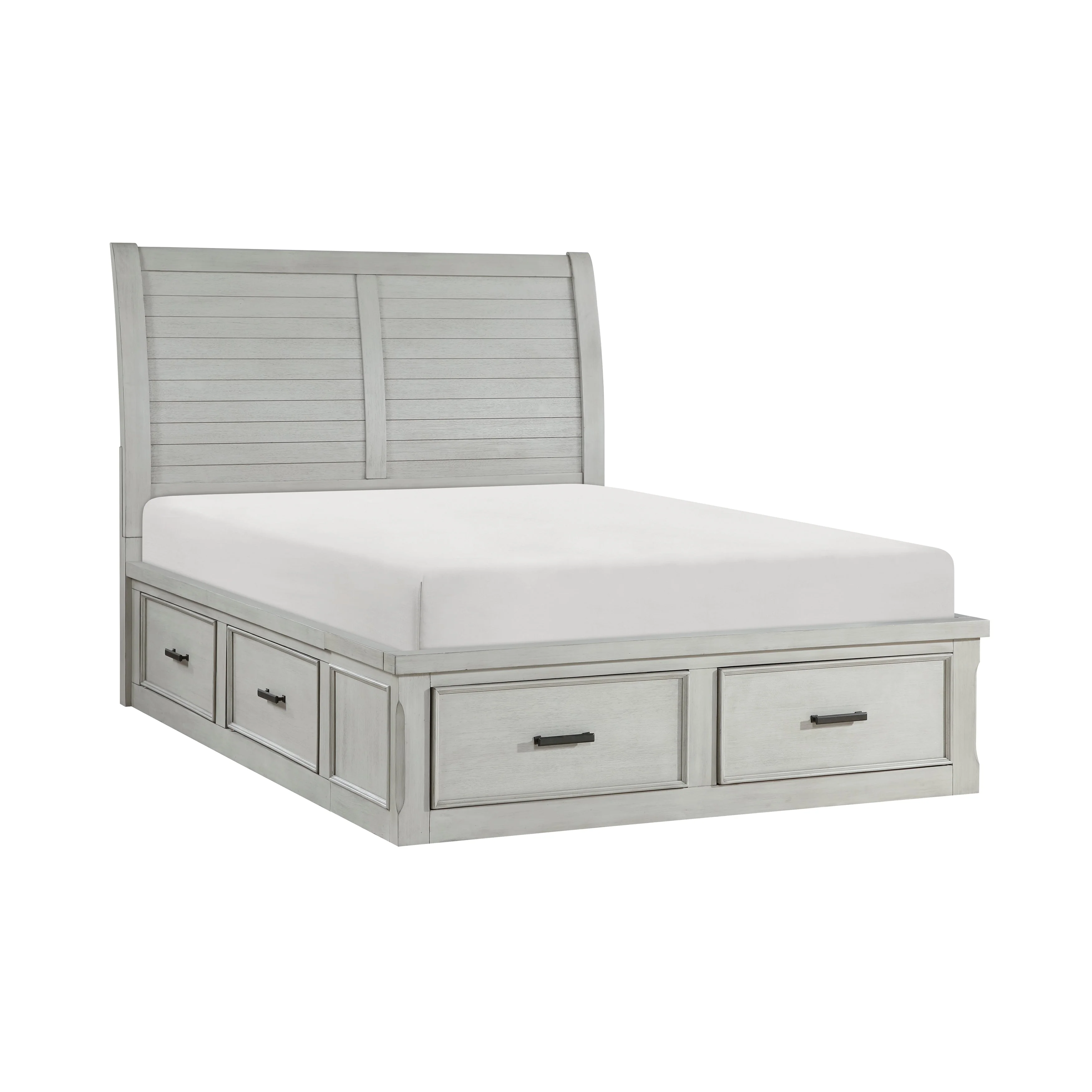 Willowbrook Light Gray King Storage Platform Bed