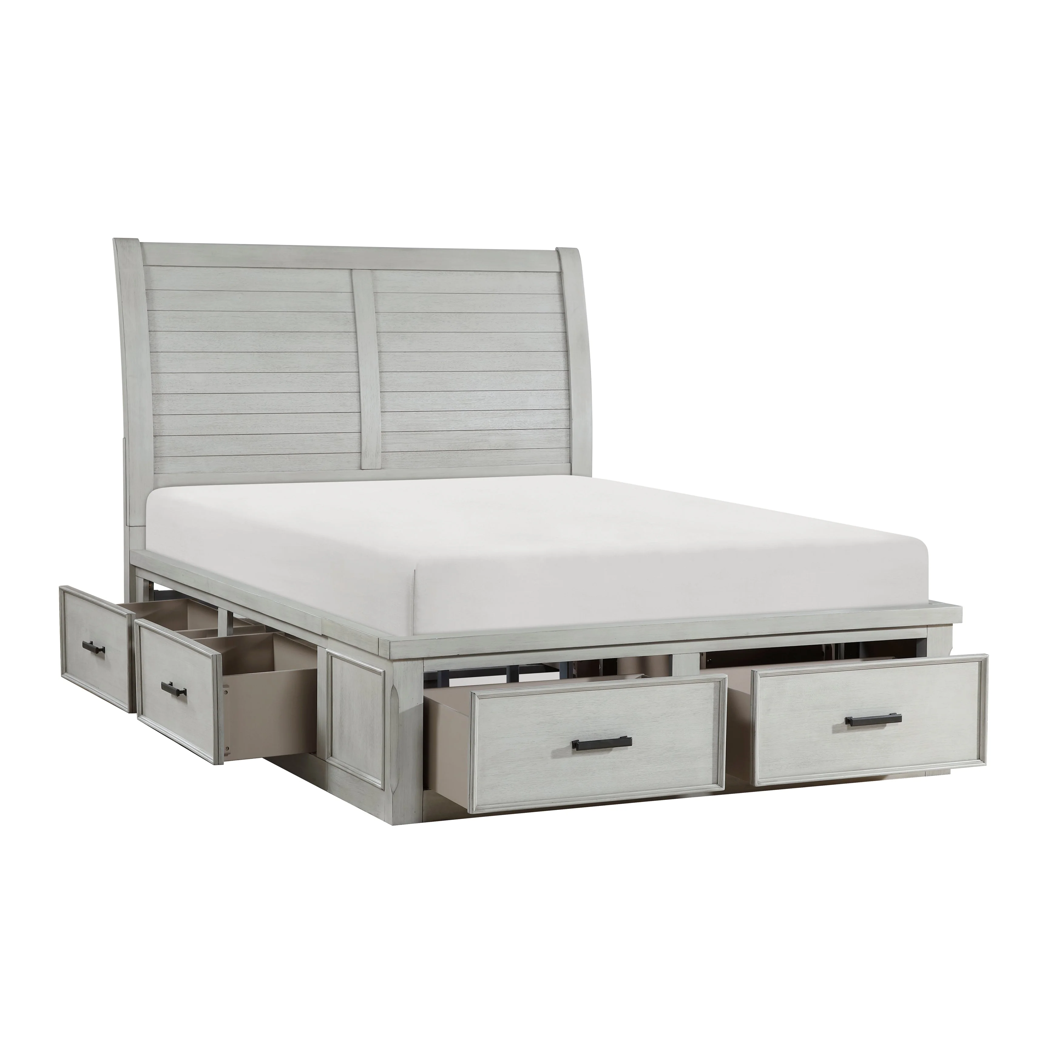 Willowbrook Light Gray King Storage Platform Bed - Image 6