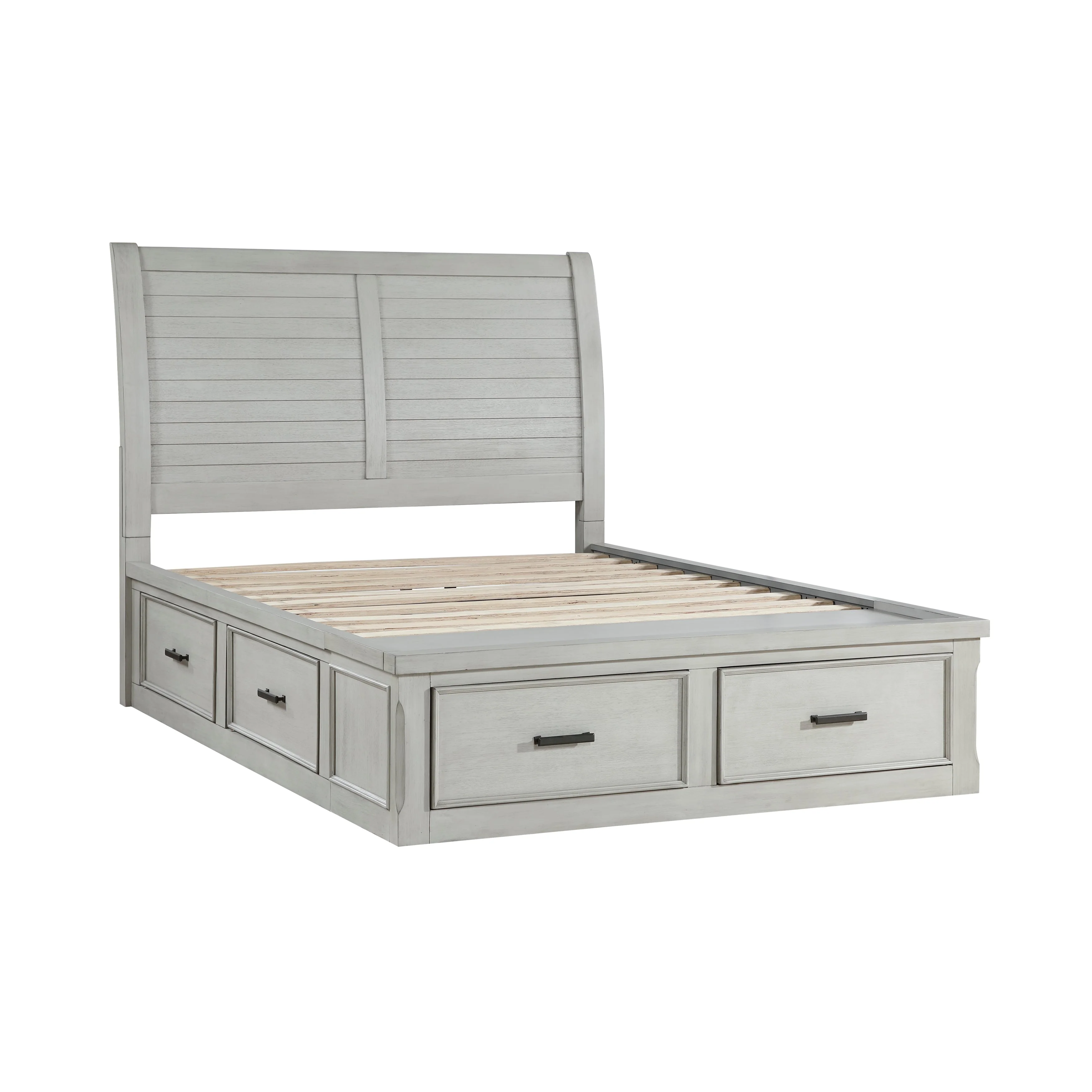 Willowbrook Light Gray Queen Storage Platform Bed - Image 3