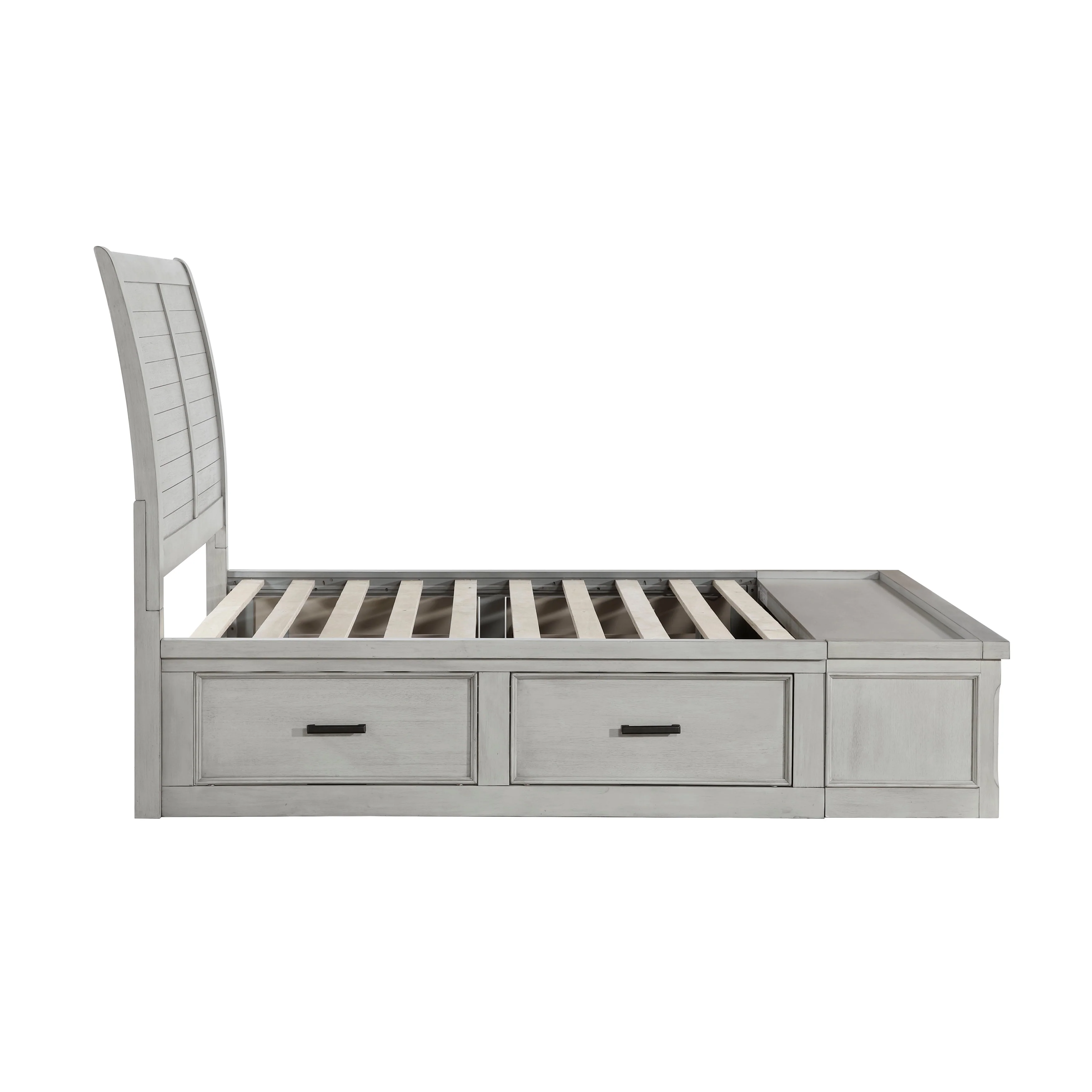 Willowbrook Light Gray Queen Storage Platform Bed - Image 5