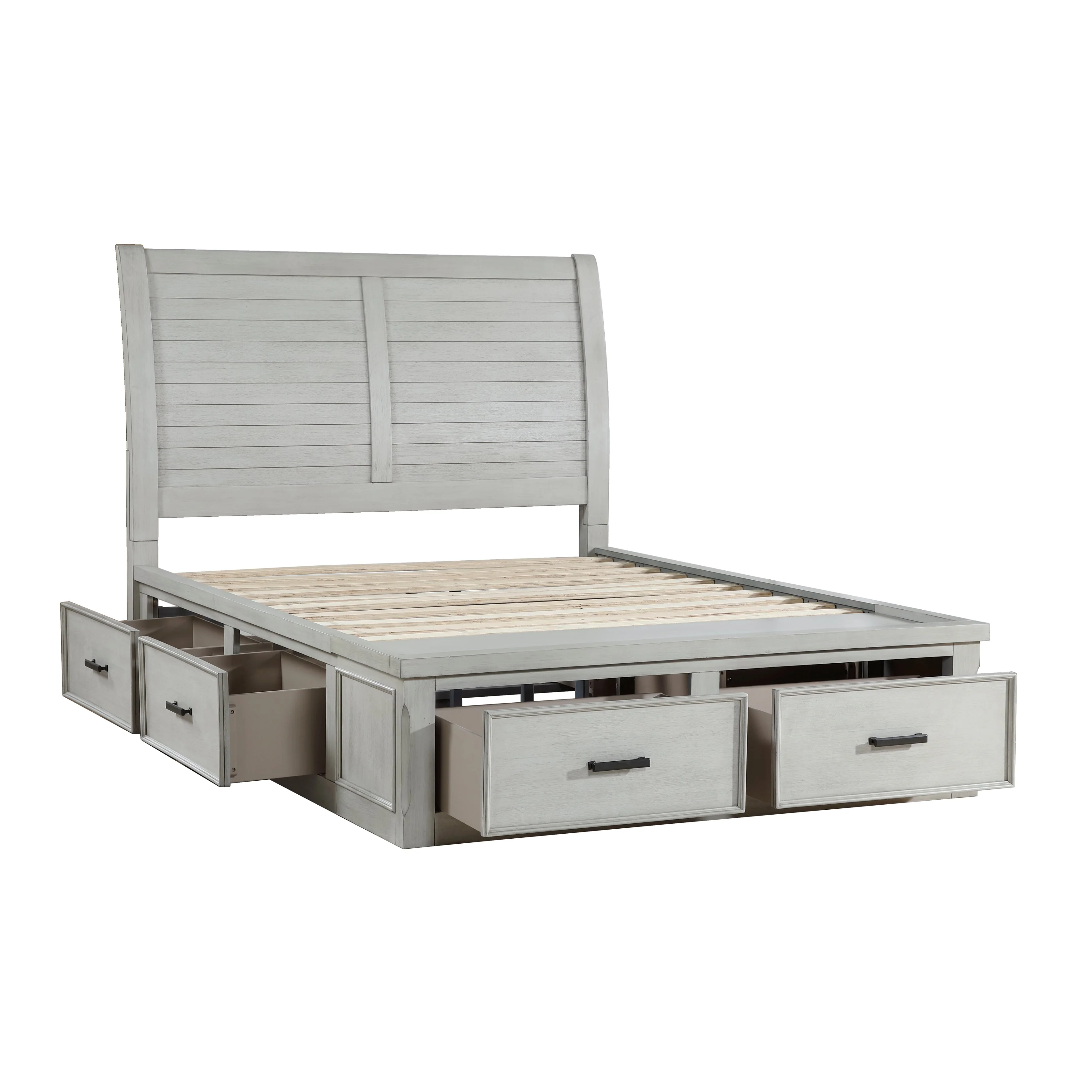 Willowbrook Light Gray Queen Storage Platform Bed - Image 7