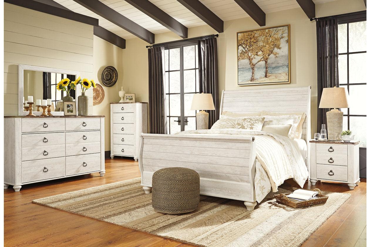 Willowton Whitewash Queen Sleigh Bed - Image 2