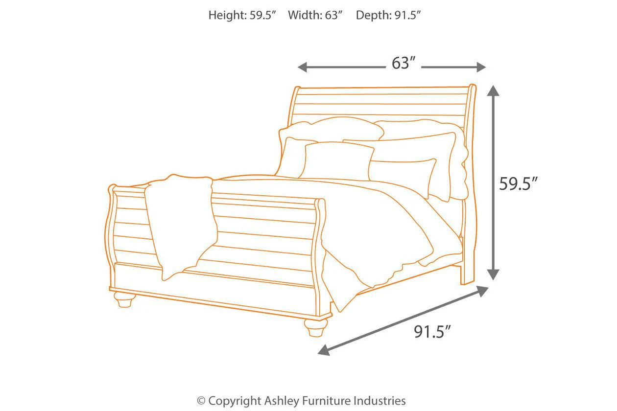 Willowton Whitewash Queen Sleigh Bed - Image 3
