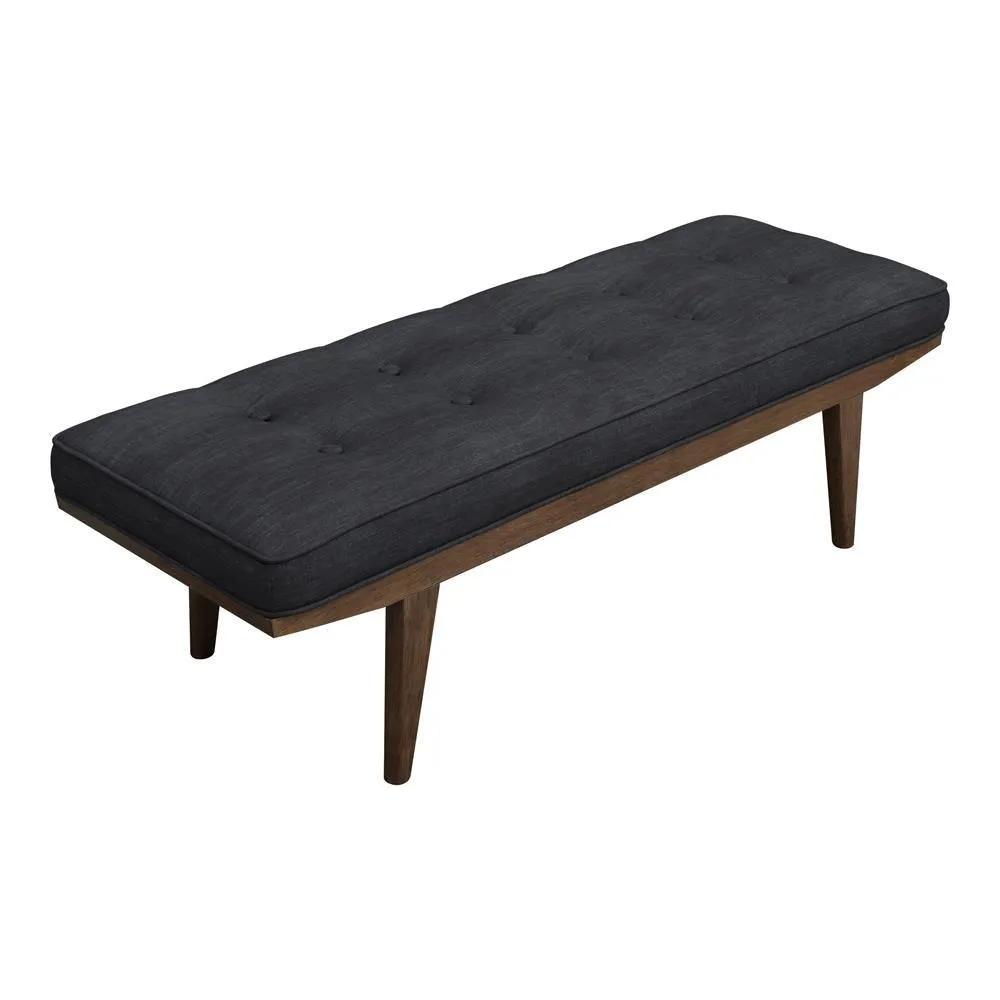 Wilson Taupe/Natural Upholstered Tufted Bench - Image 2