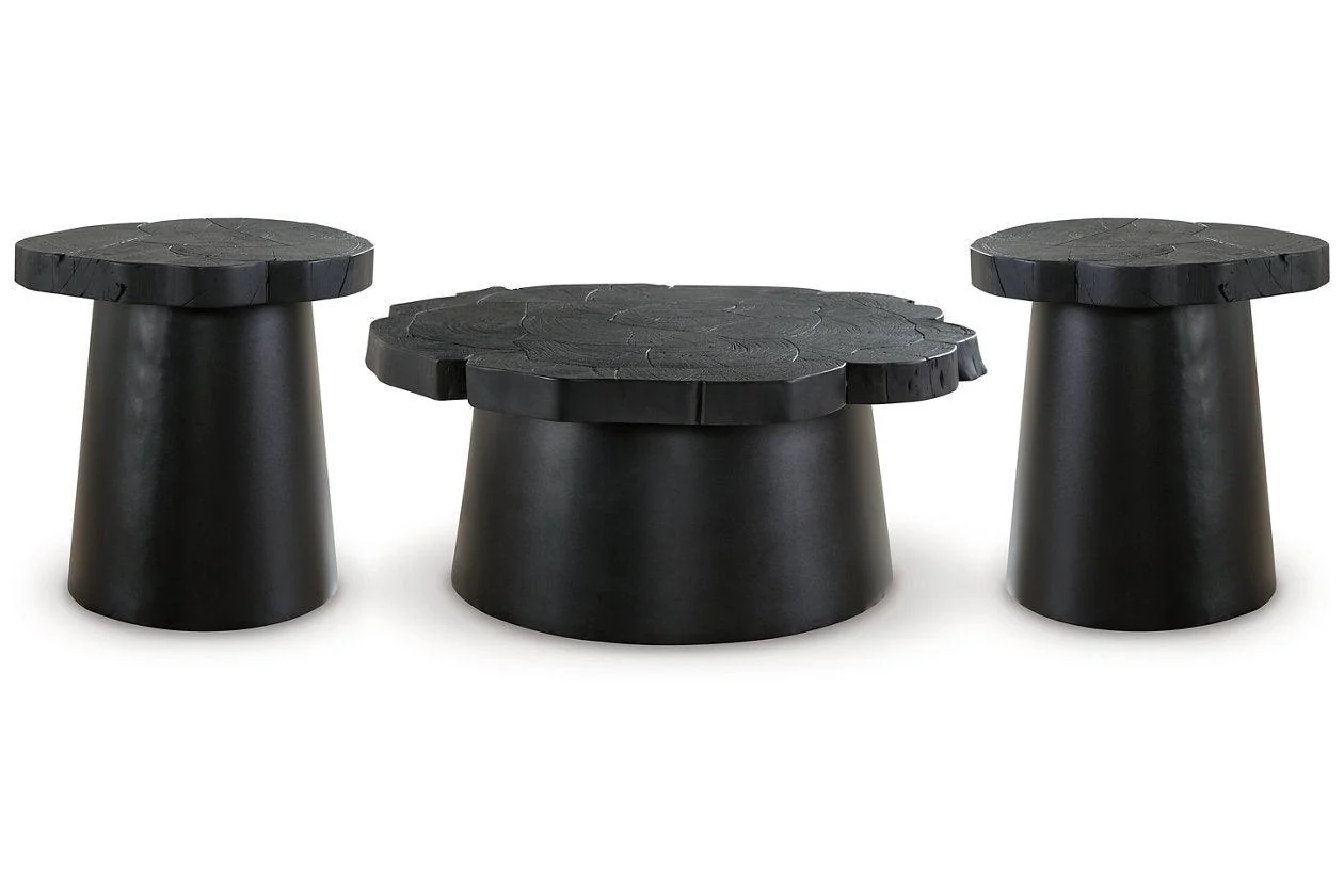 Wimbell Black Coffee Table and 2 End Tables