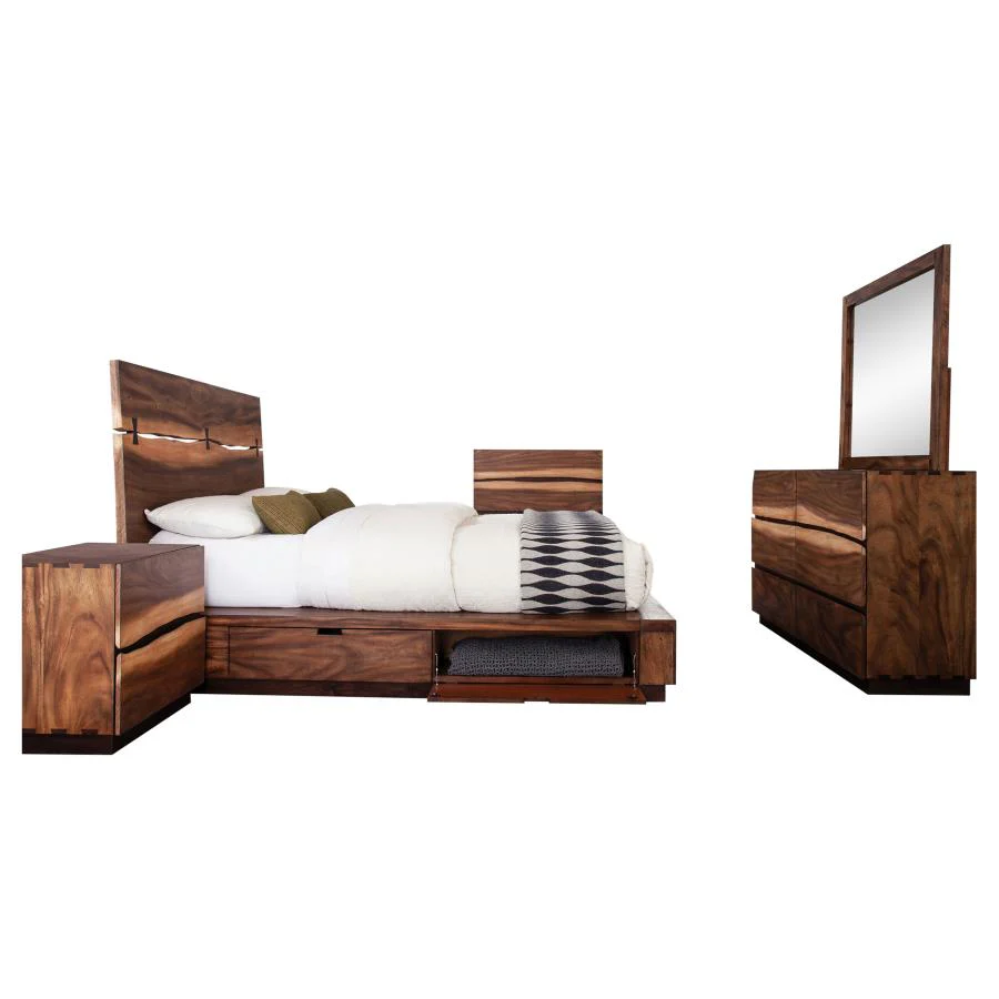 Winslow Smokey Walnut 5-Piece King Storage Bedroom Set - Image 2