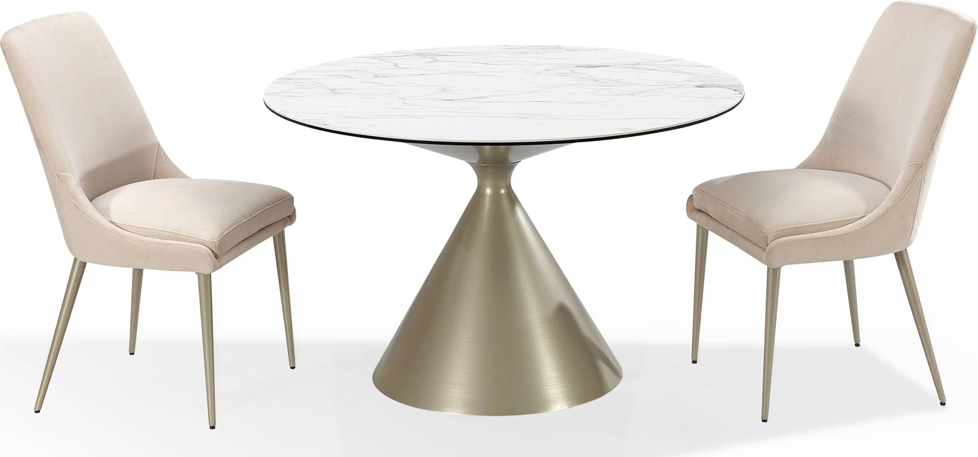 Winston Cream/Champagne Upholstered Metal Leg Dining Chair (Set of 2) - Image 3