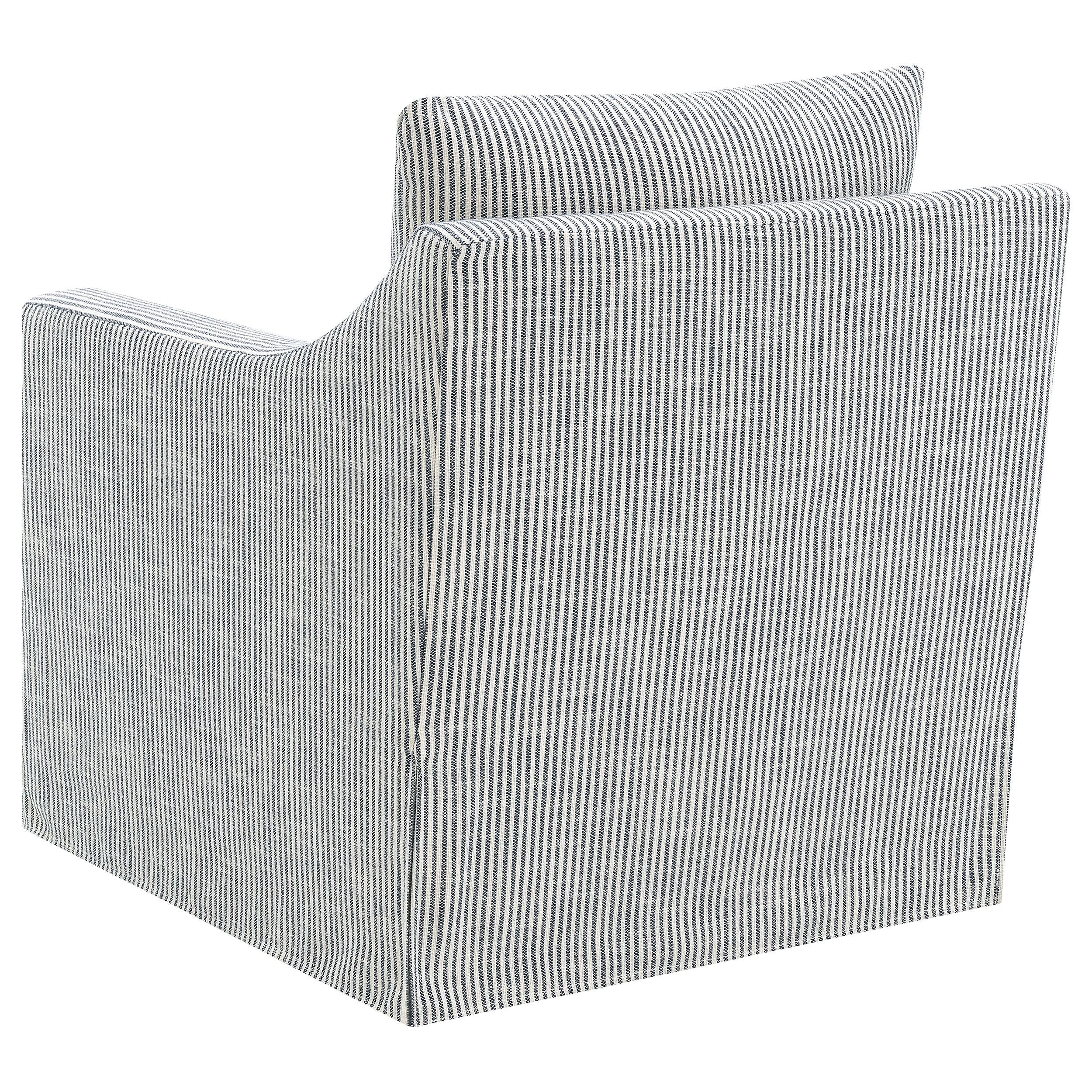 Winter Gray Upholstered Sloped Arm Accent Swivel Chair - Image 6