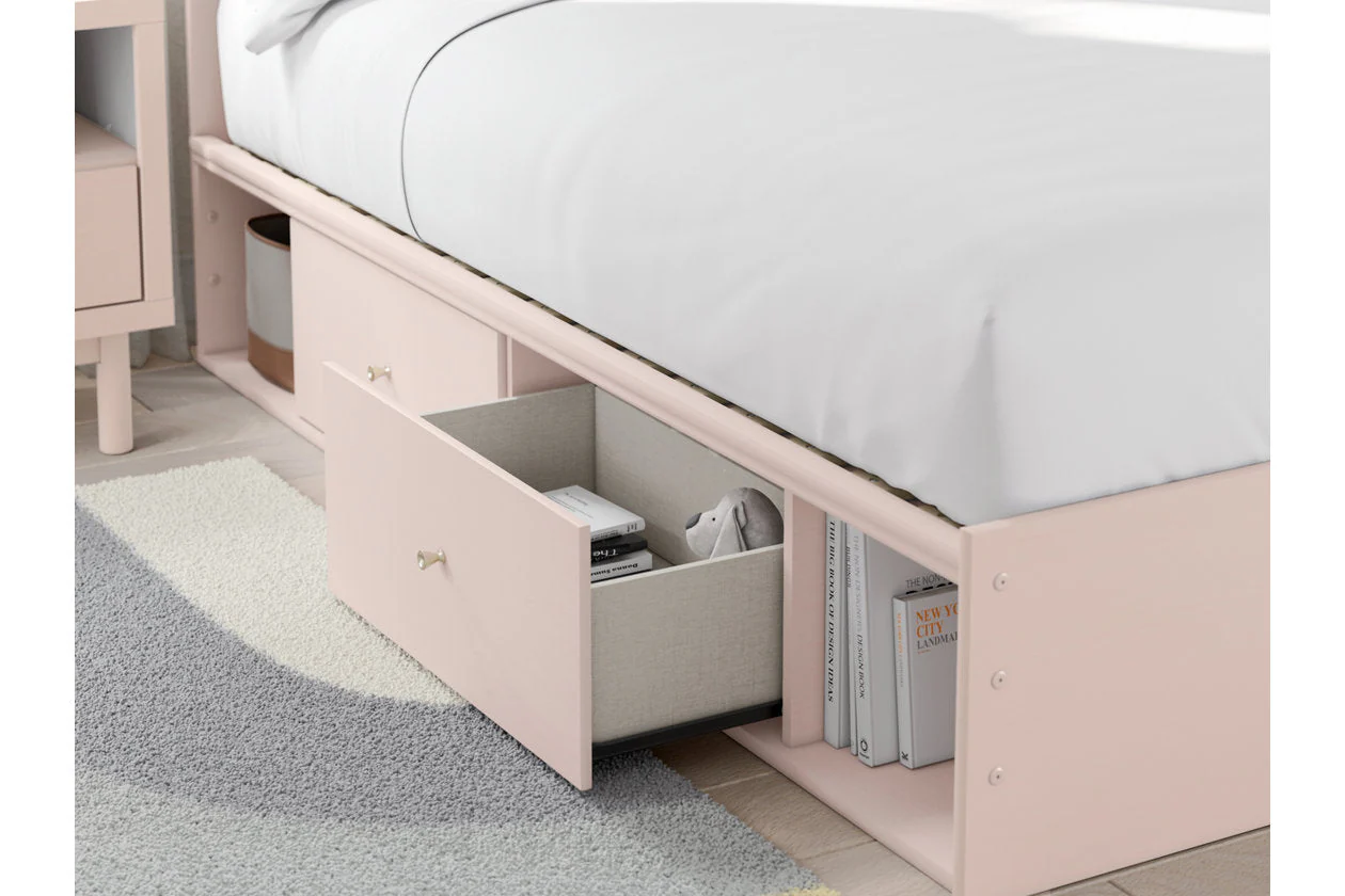 Wistenpine Blush Full Upholstered Storage Platform Bed with 2 Drawers - Image 10