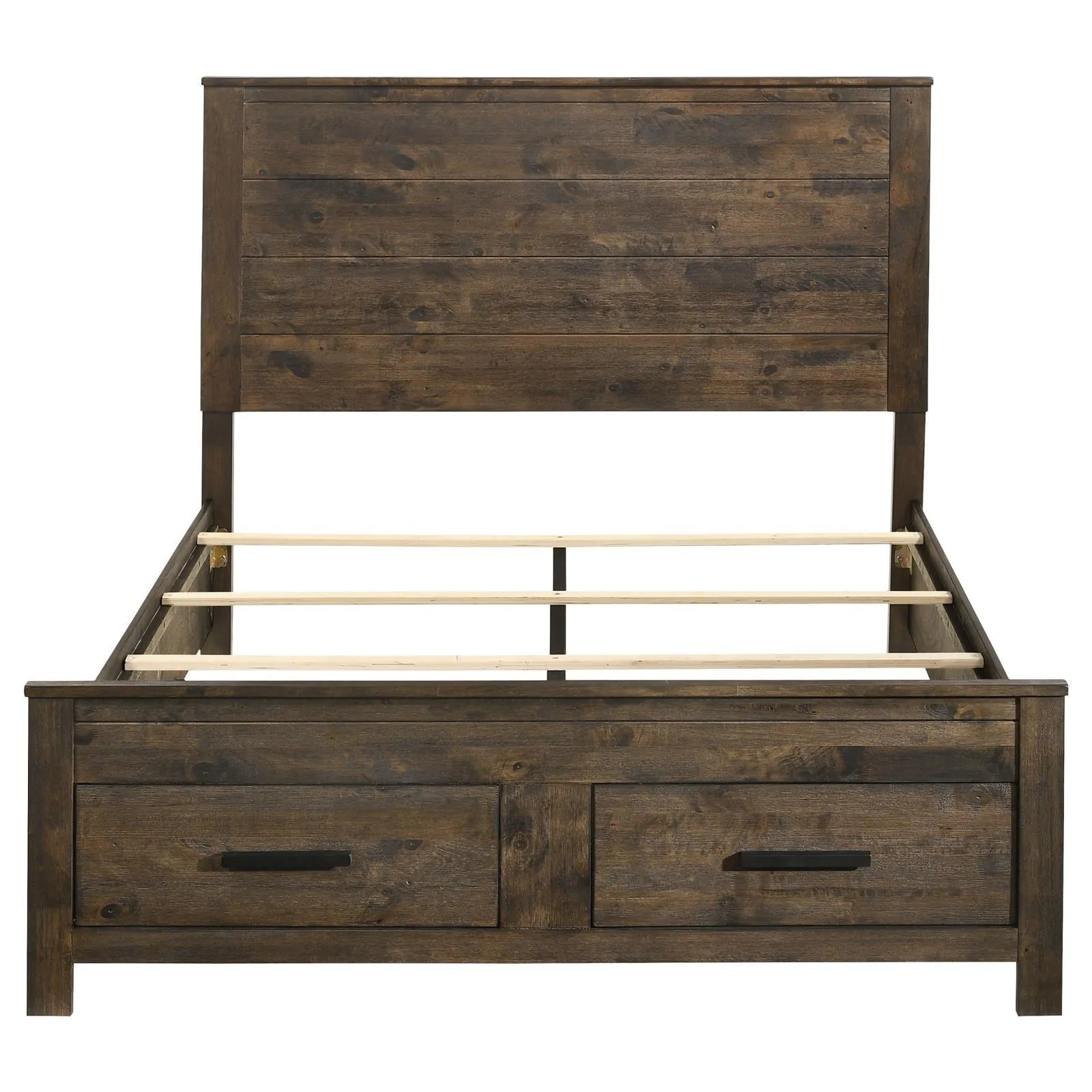Woodmont Rustic Golden Brown Queen Storage Bed - Image 3