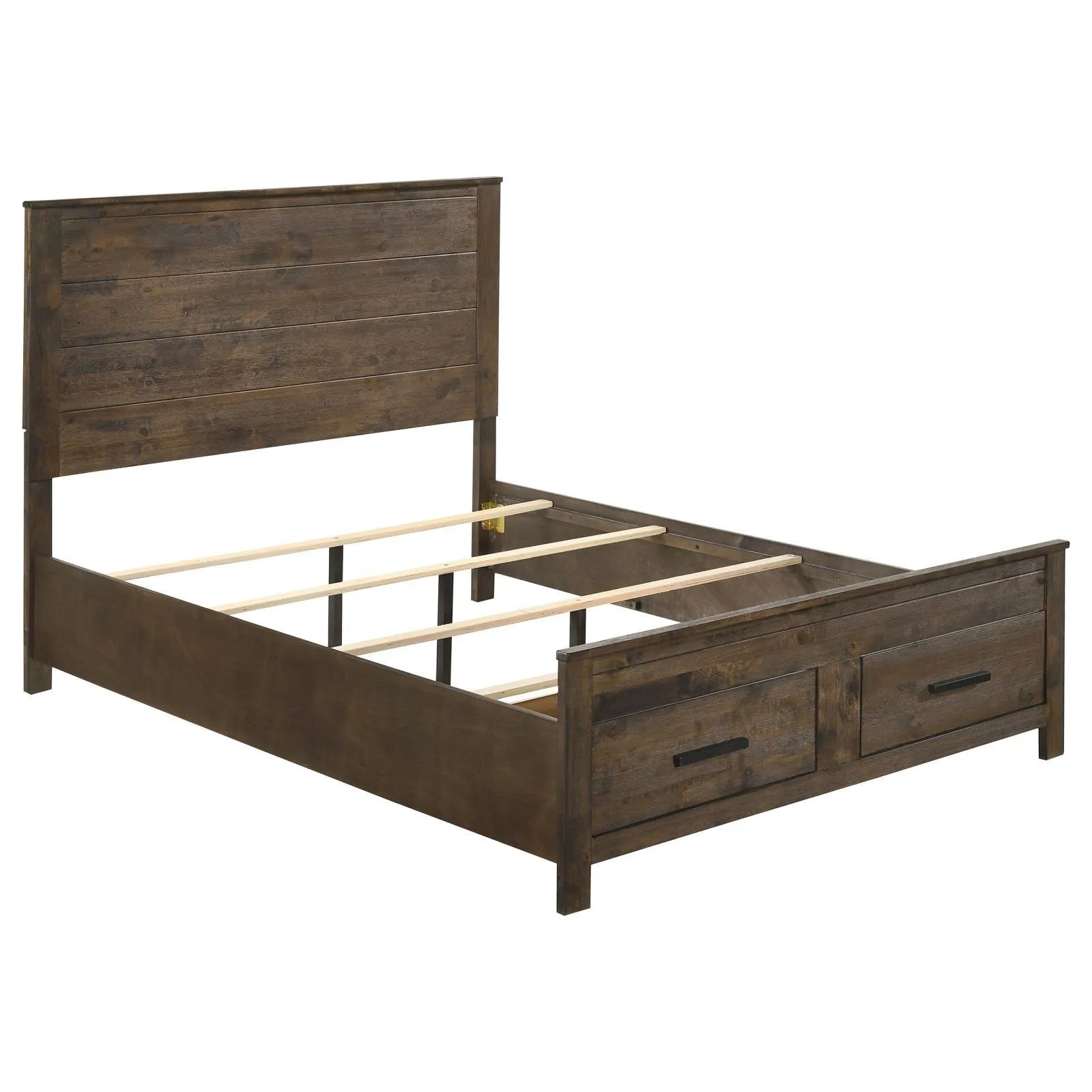 Woodmont Rustic Golden Brown Queen Storage Bed - Image 4