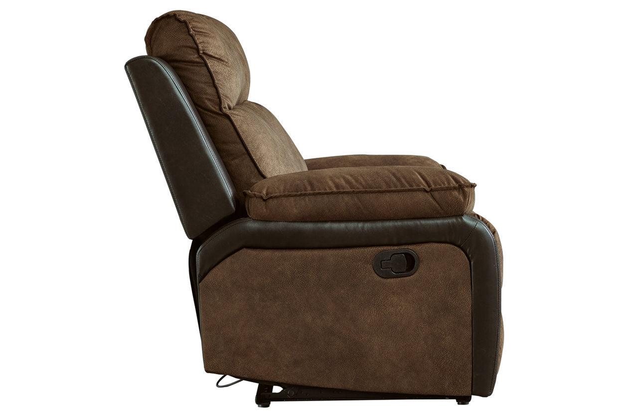 Woodsway Brown Manual Reclining Loveseat - Image 3