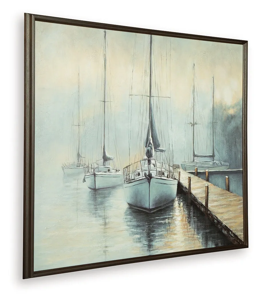 Worthney Blue/White/Brown Wall Art - Image 2