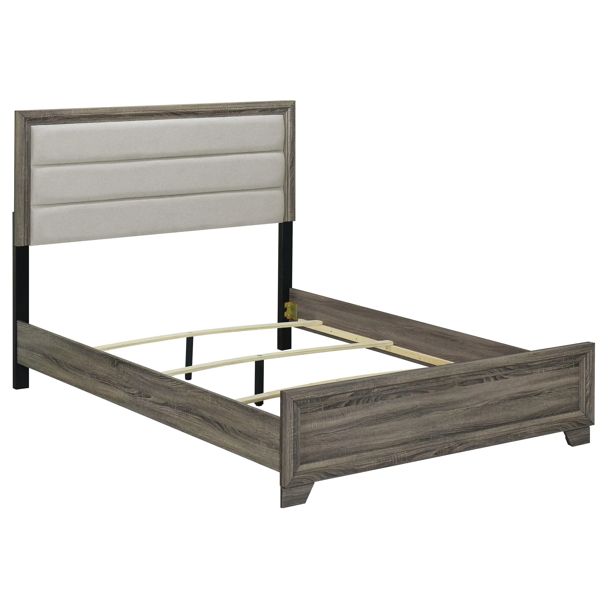 Wright 50-inch Upholstered California King Bed Brown Oak - Image 3