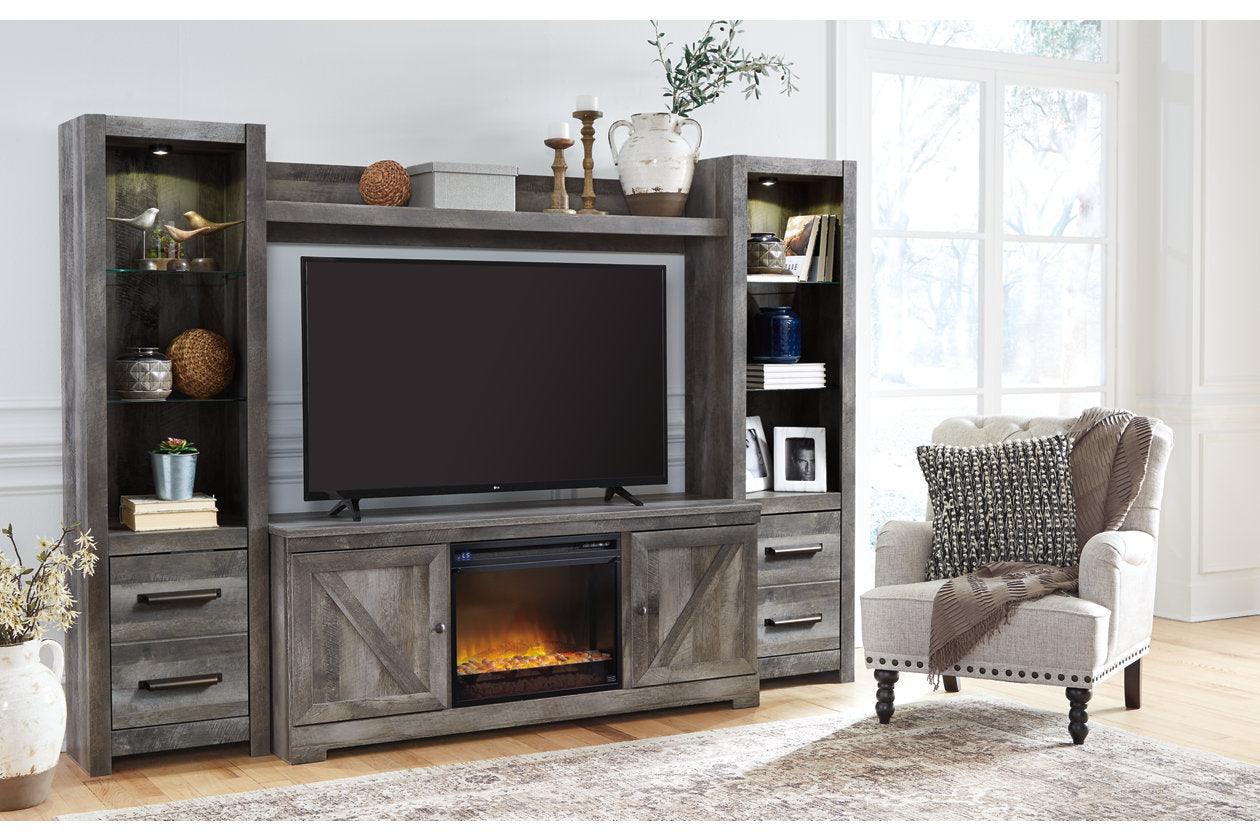 Wynnlow Gray 4-Piece Entertainment Center with Electric Fireplace - Image 9