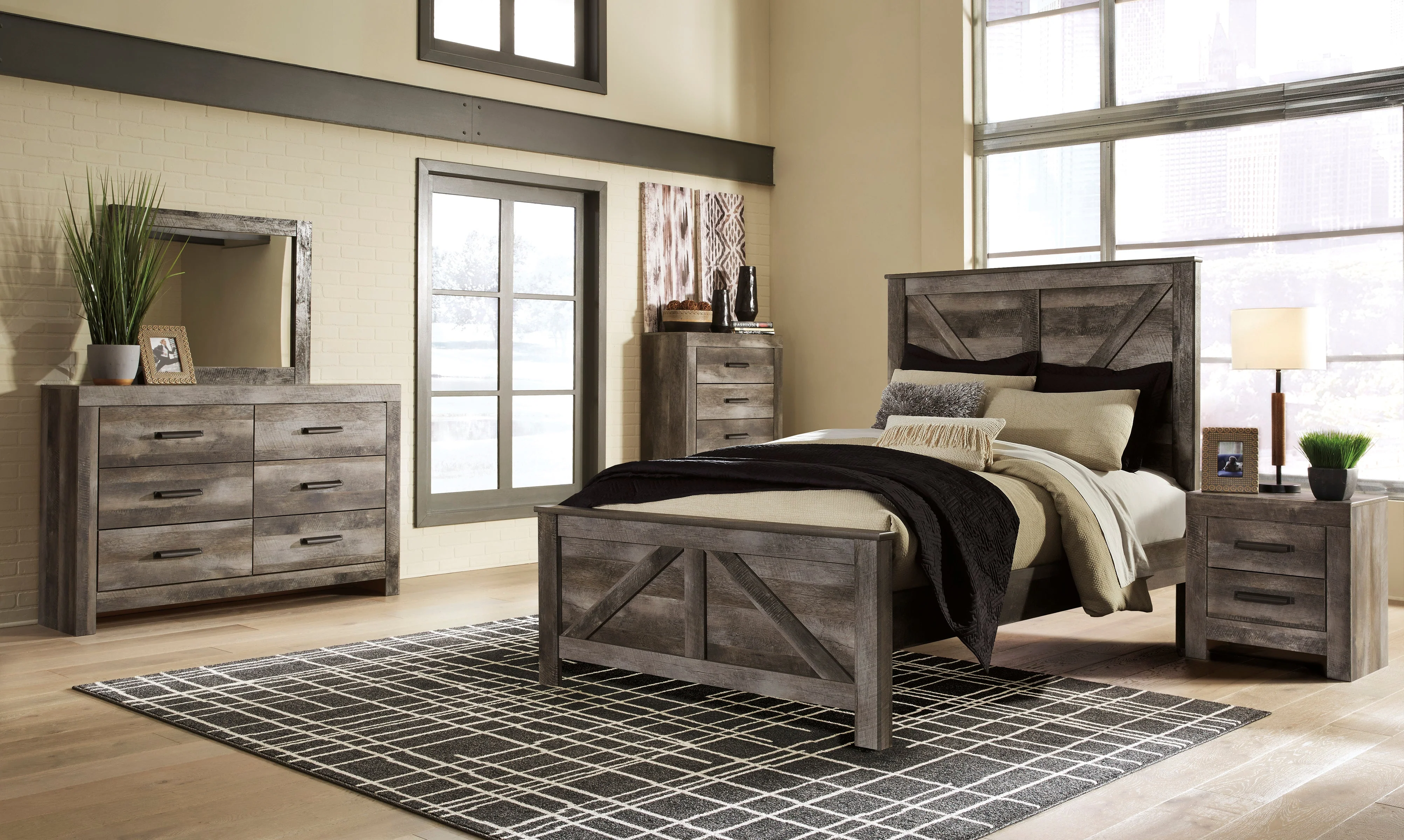 Wynnlow Gray Crossbuck Panel Bedroom Set - Image 3