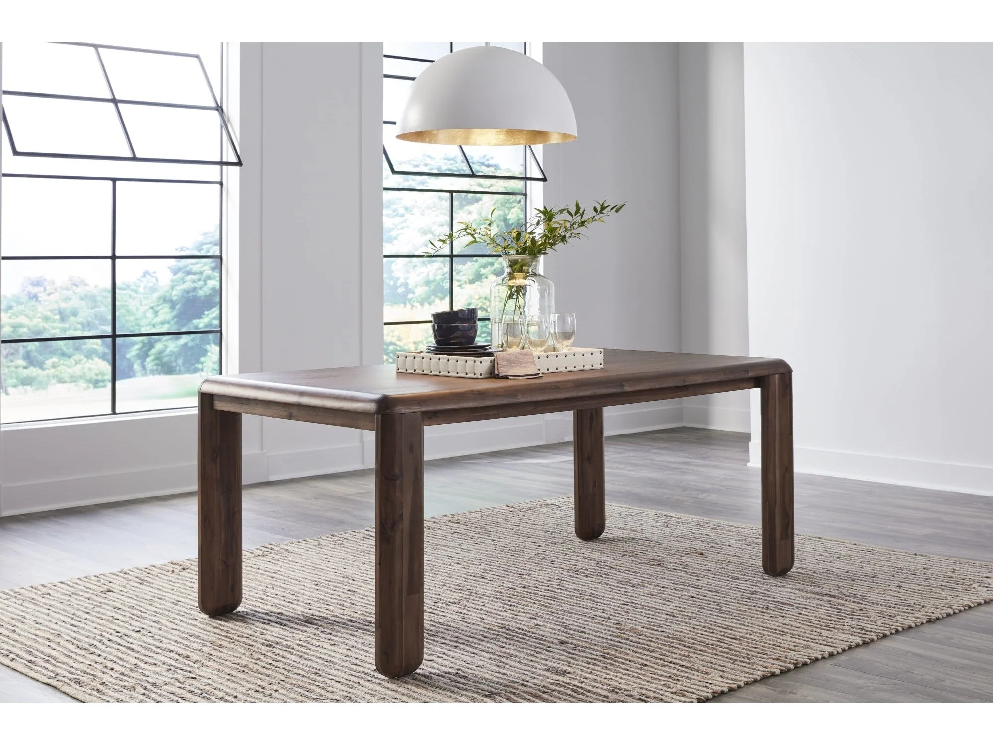 Xolani Impala Rectangular Acacia Wood Leg Dining Table