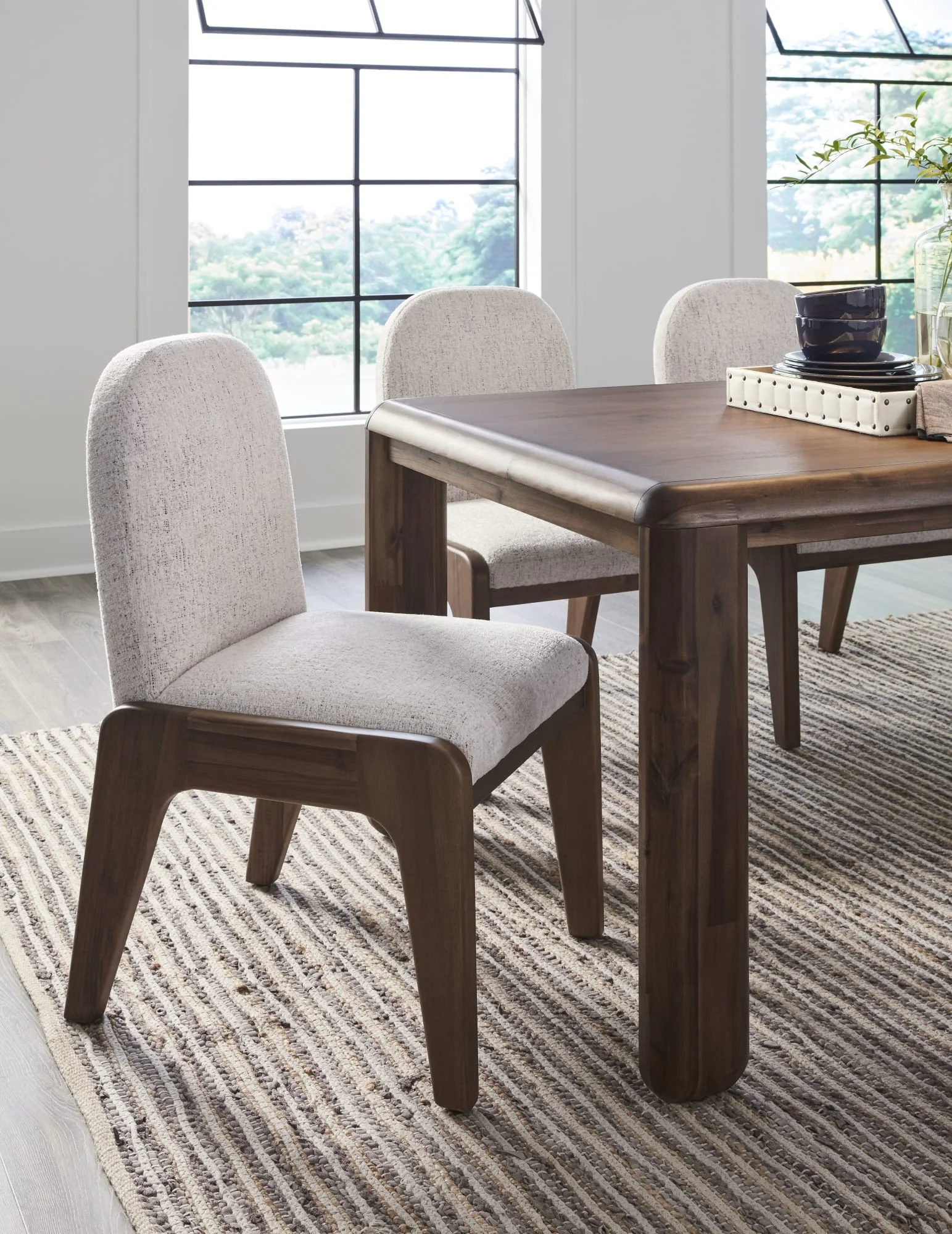 Xolani Impala Rectangular Acacia Wood Leg Dining Table - Image 7