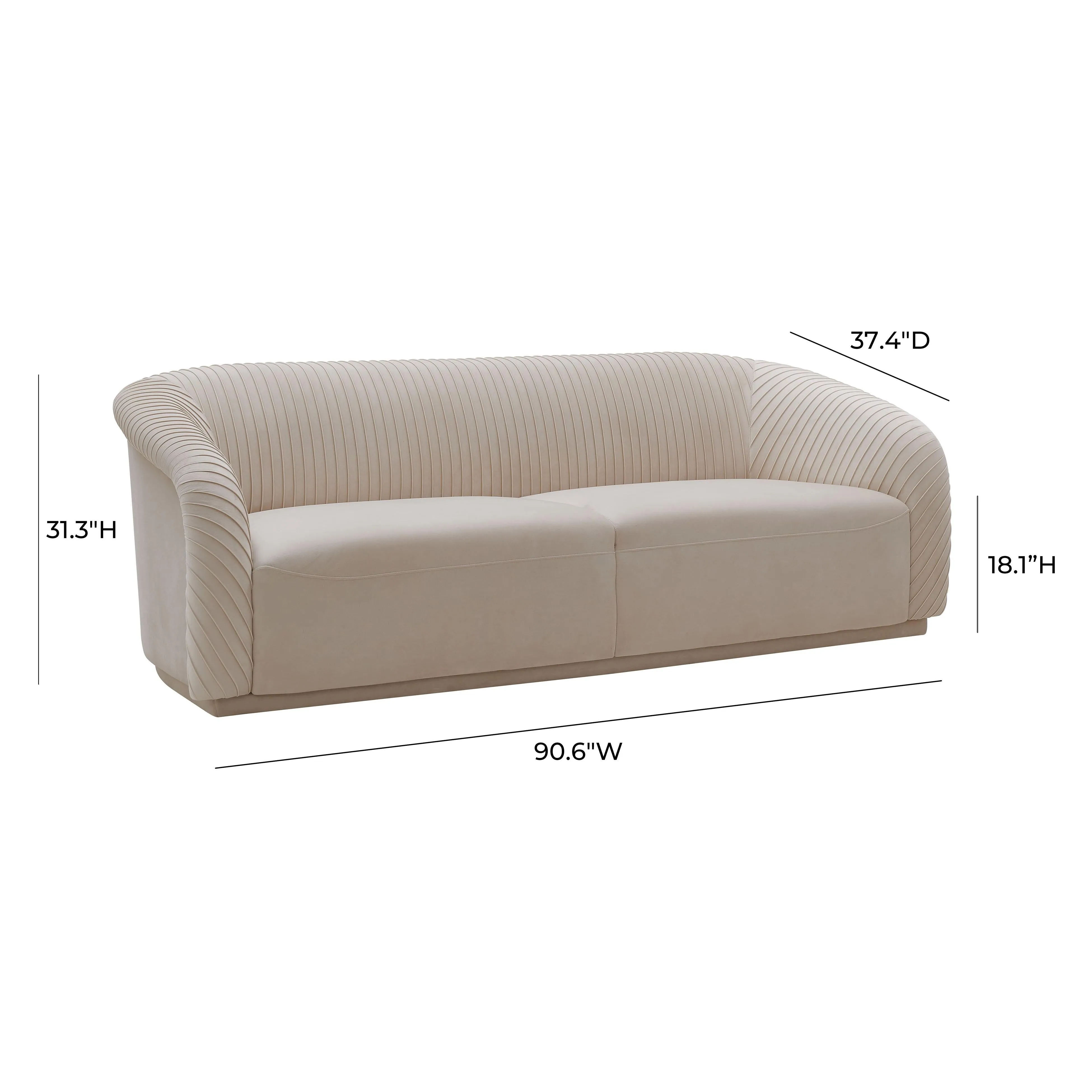 Yara Pleated Velvet Sofa by Inspire Me! Home Decor - Image 8