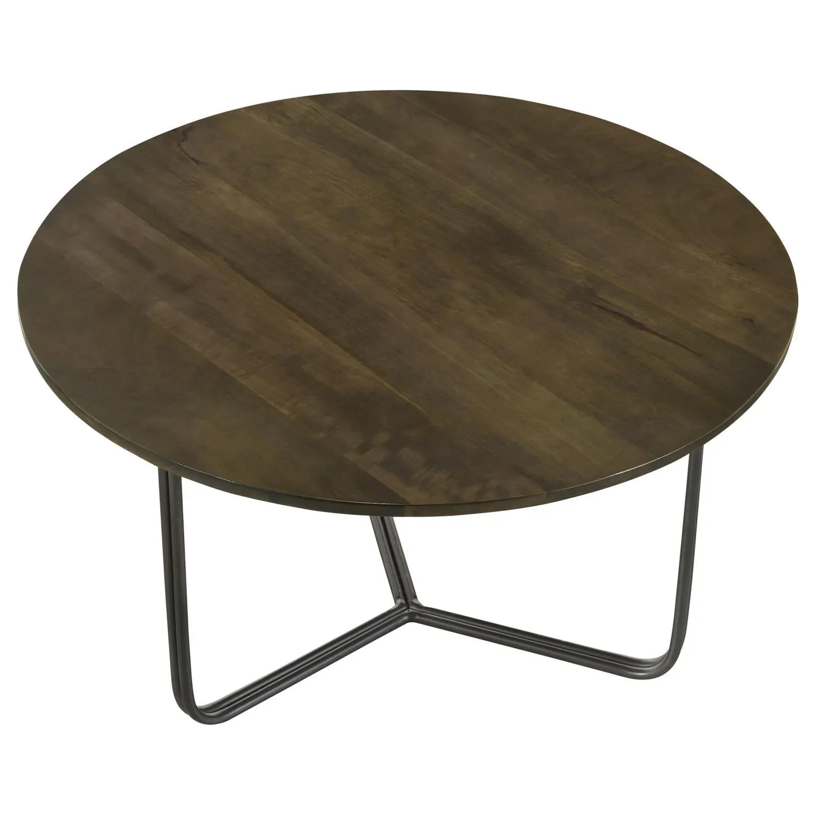 Yaritza Natural/Gunmetal Round Accent Table with Triangle Wire Base - Image 3