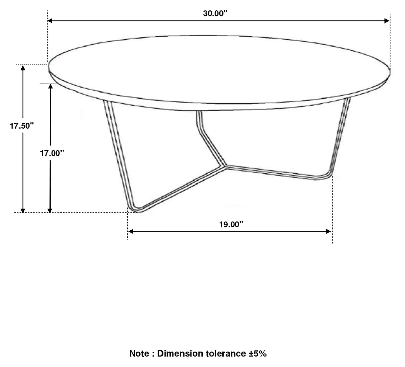 Yaritza Natural/Gunmetal Round Accent Table with Triangle Wire Base - Image 7