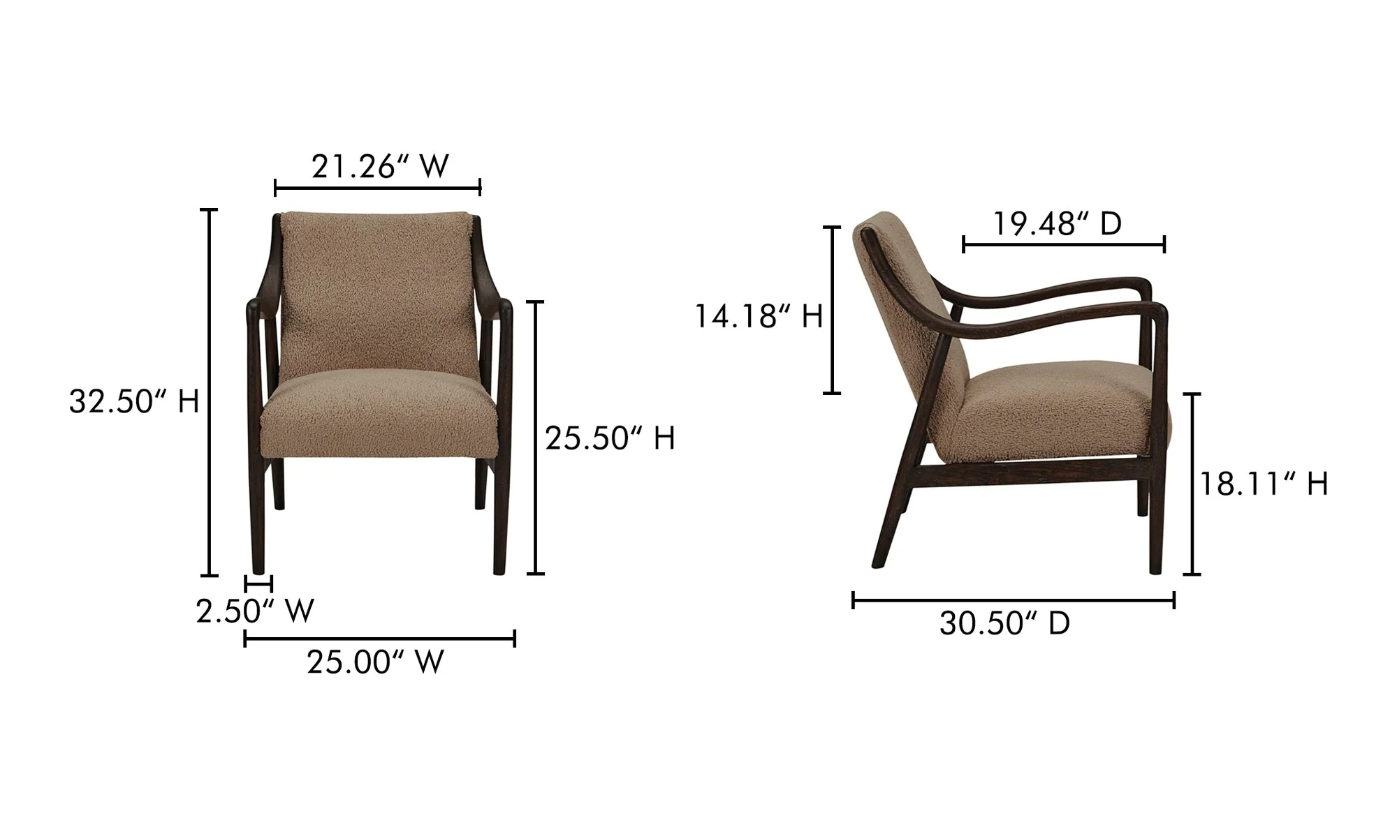 Yates Accent Chair Beige Faux Shearling - Image 10