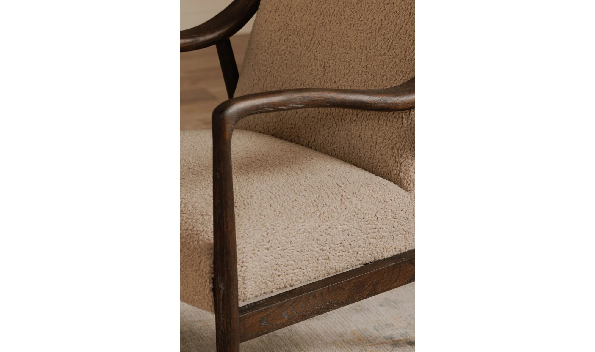 Yates Accent Chair Beige Faux Shearling - Image 5