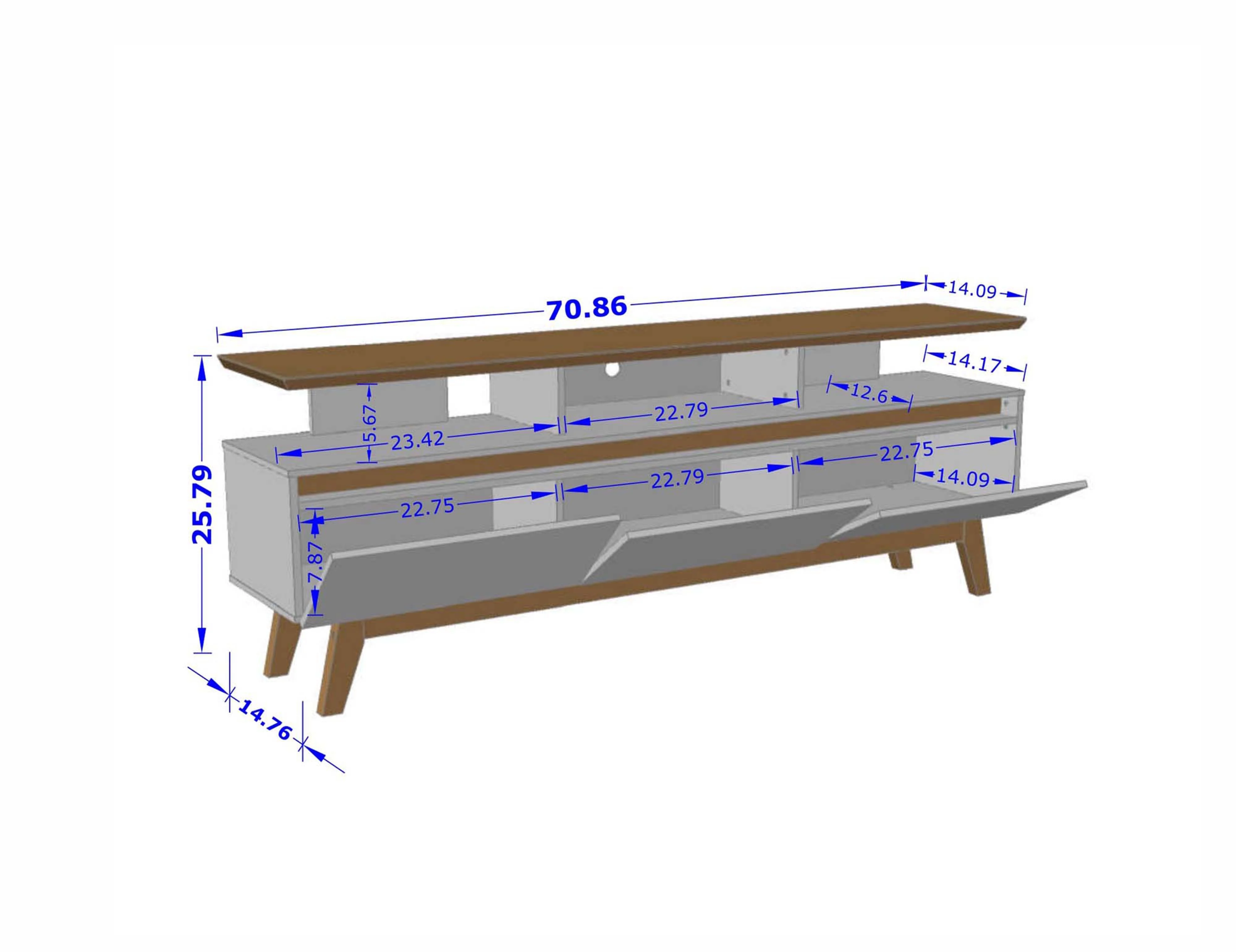 Yonkers 70.86 TV Stand in Rustic Brown - Image 3