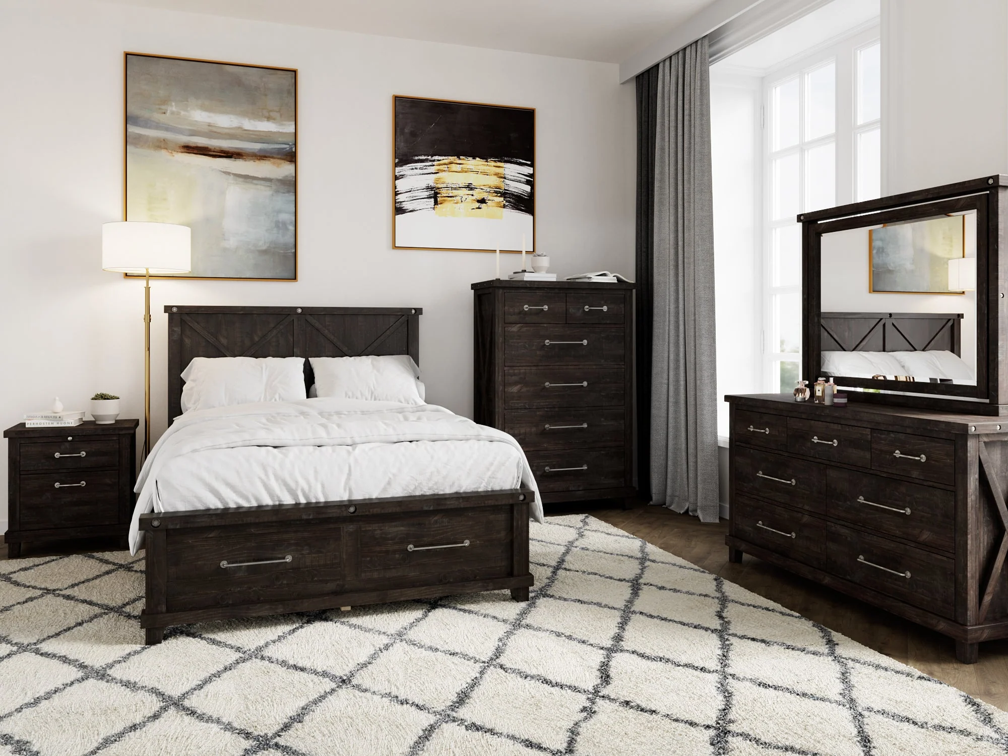 Yosemite Solid Wood Eastern King Panel Bed in Cafe - Image 5