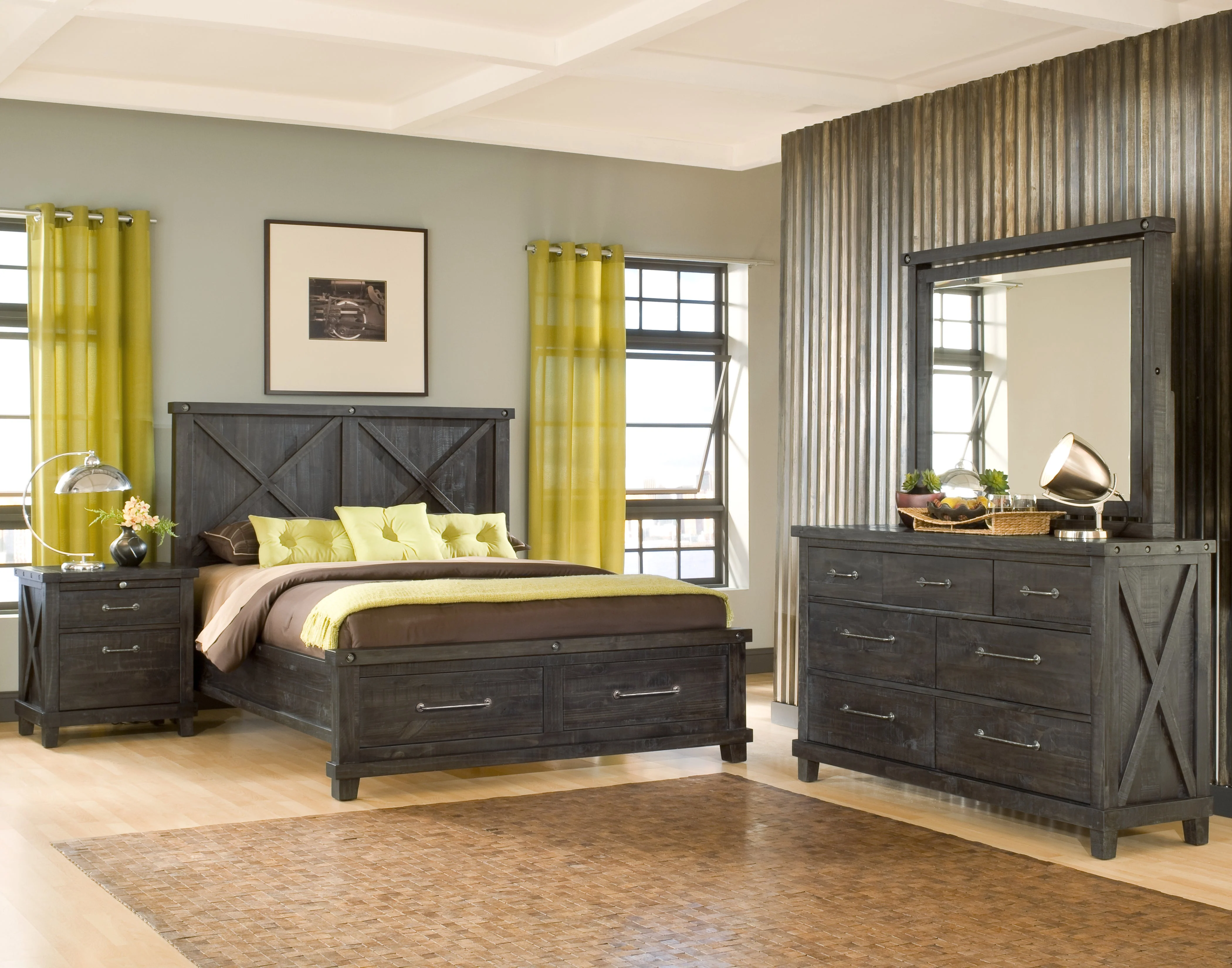 Yosemite Solid Wood Footboard Eastern King Storage Bed in Cafe - Image 8